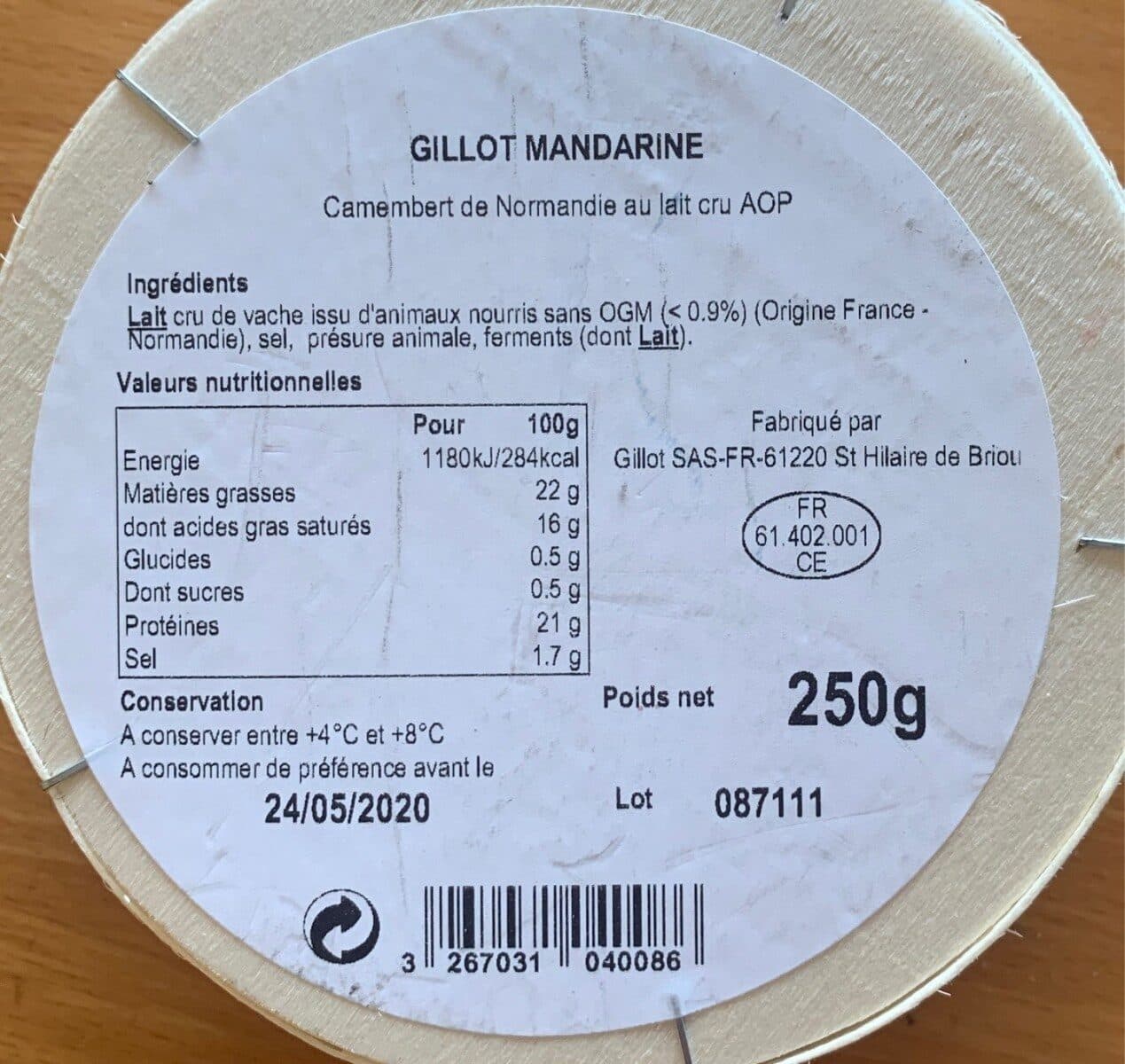 Gillot Camembert AOP packshot