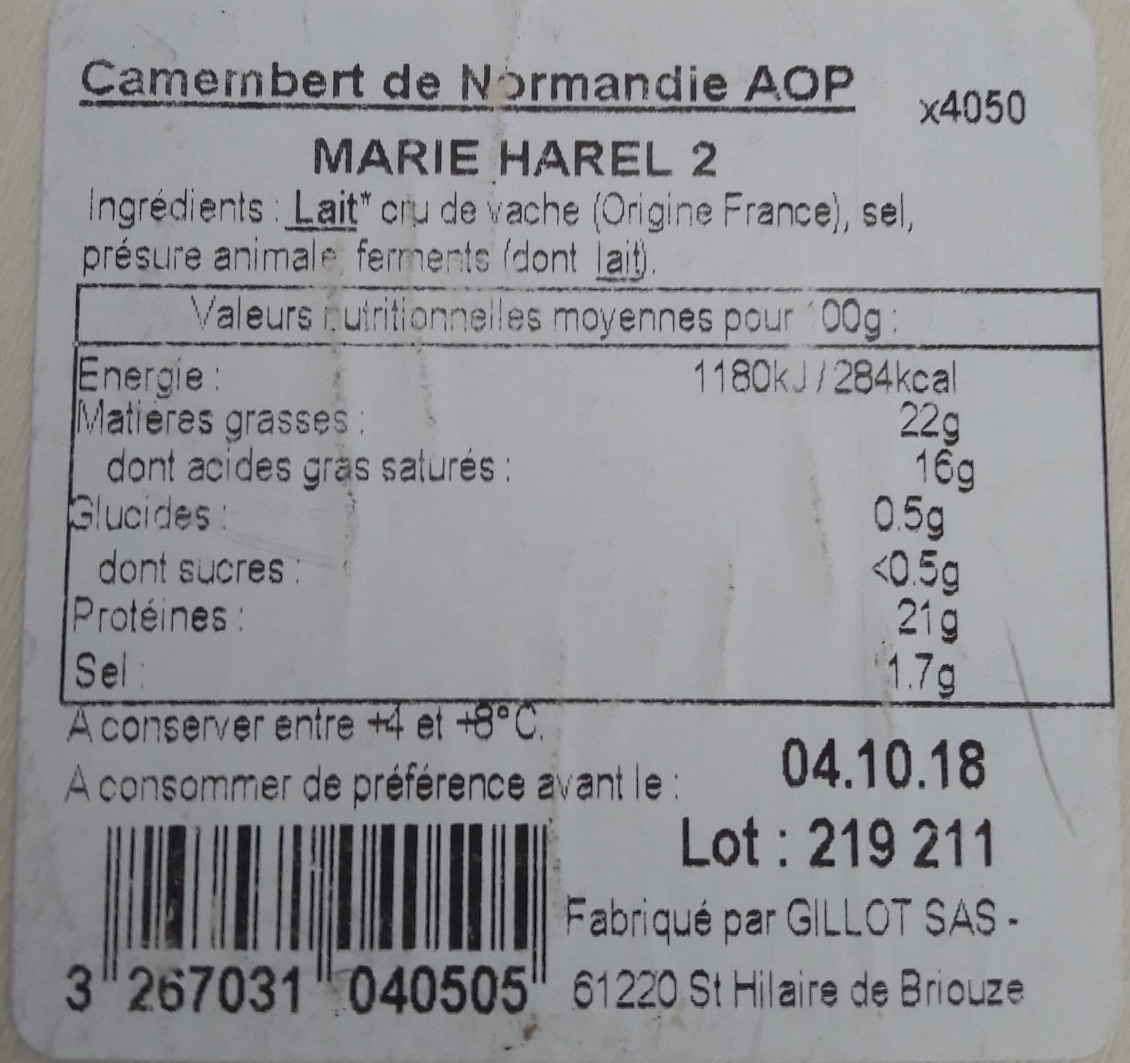 Gillot Camembert packshot