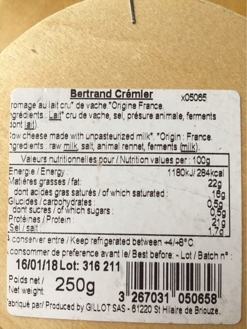 Bertrand père et fils Camembert lait cru packshot