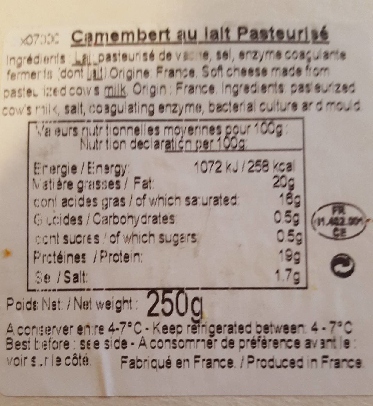 Lsh Camembert Du Joyeux Normand packshot