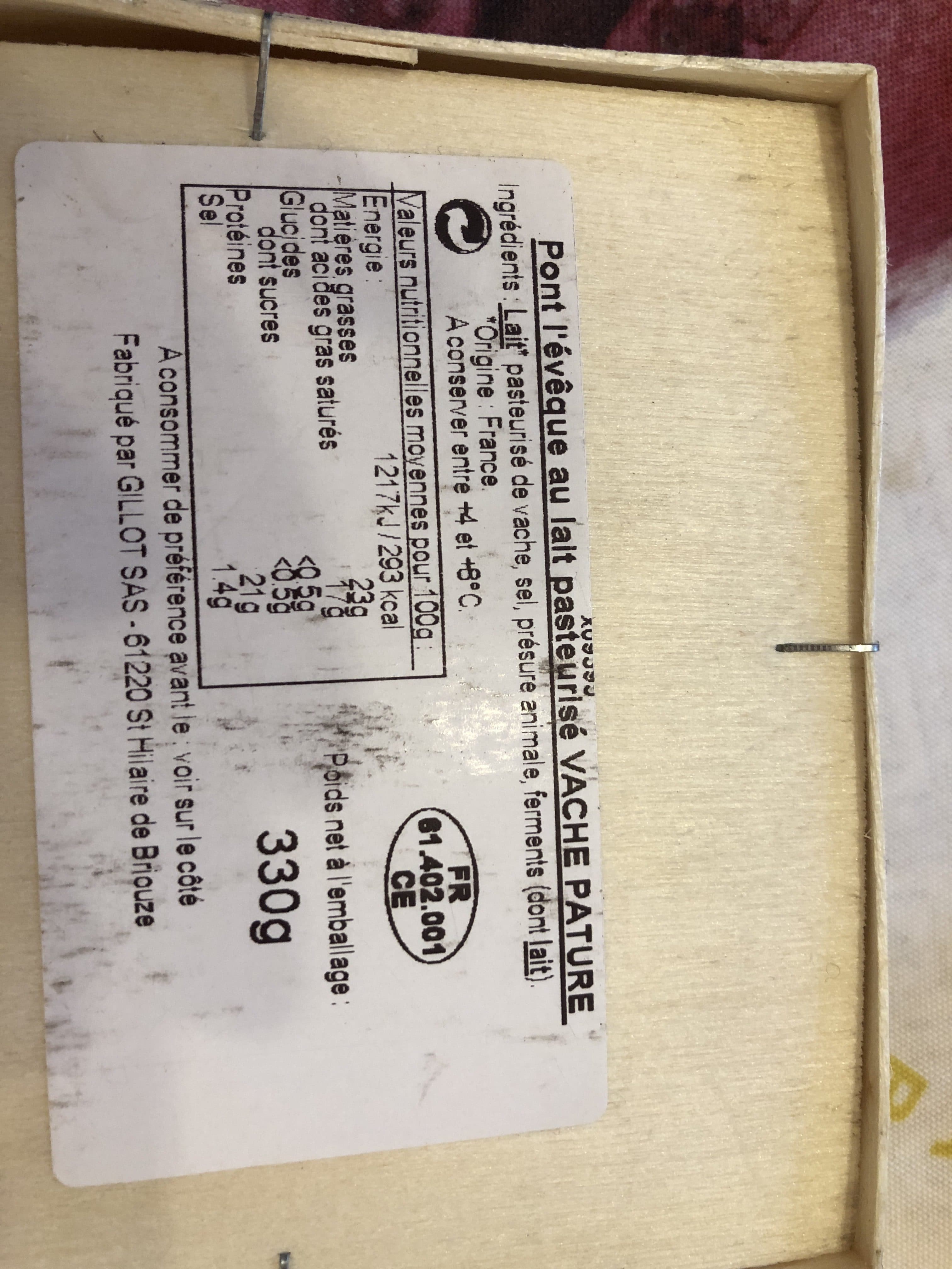 Gillot Pont L'evêque Aoc 24 % packshot