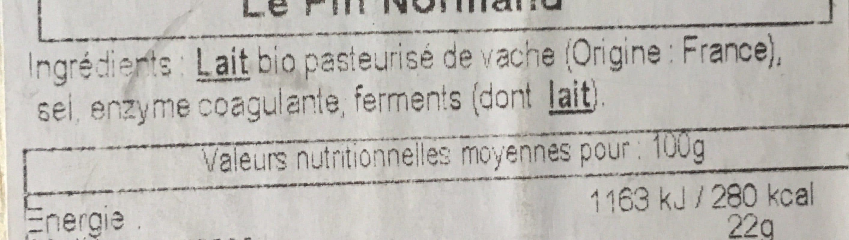 Open Food Facts Petit camembert Le Fin Gourmand Bio packshot