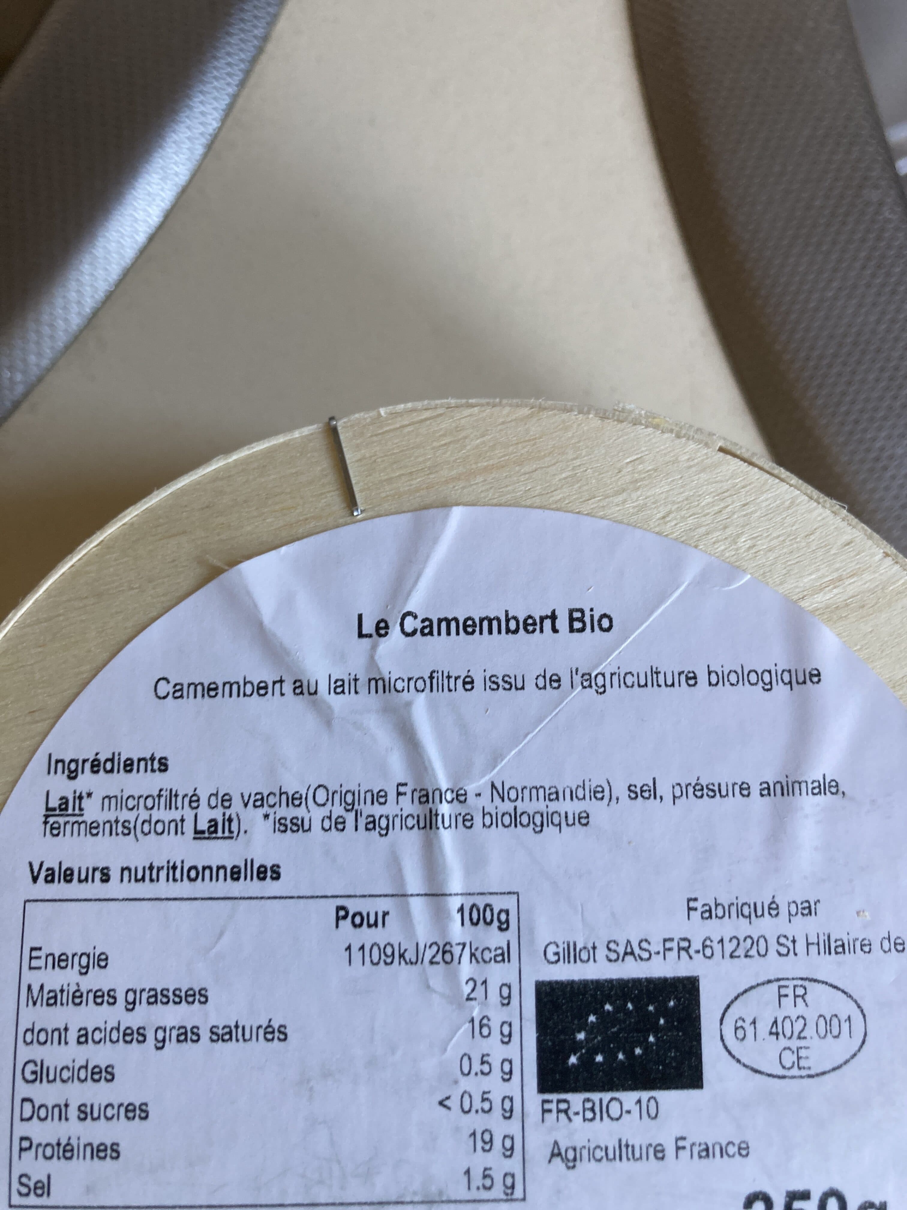 Saint Hilaire Camembert Bio microfiltré packshot