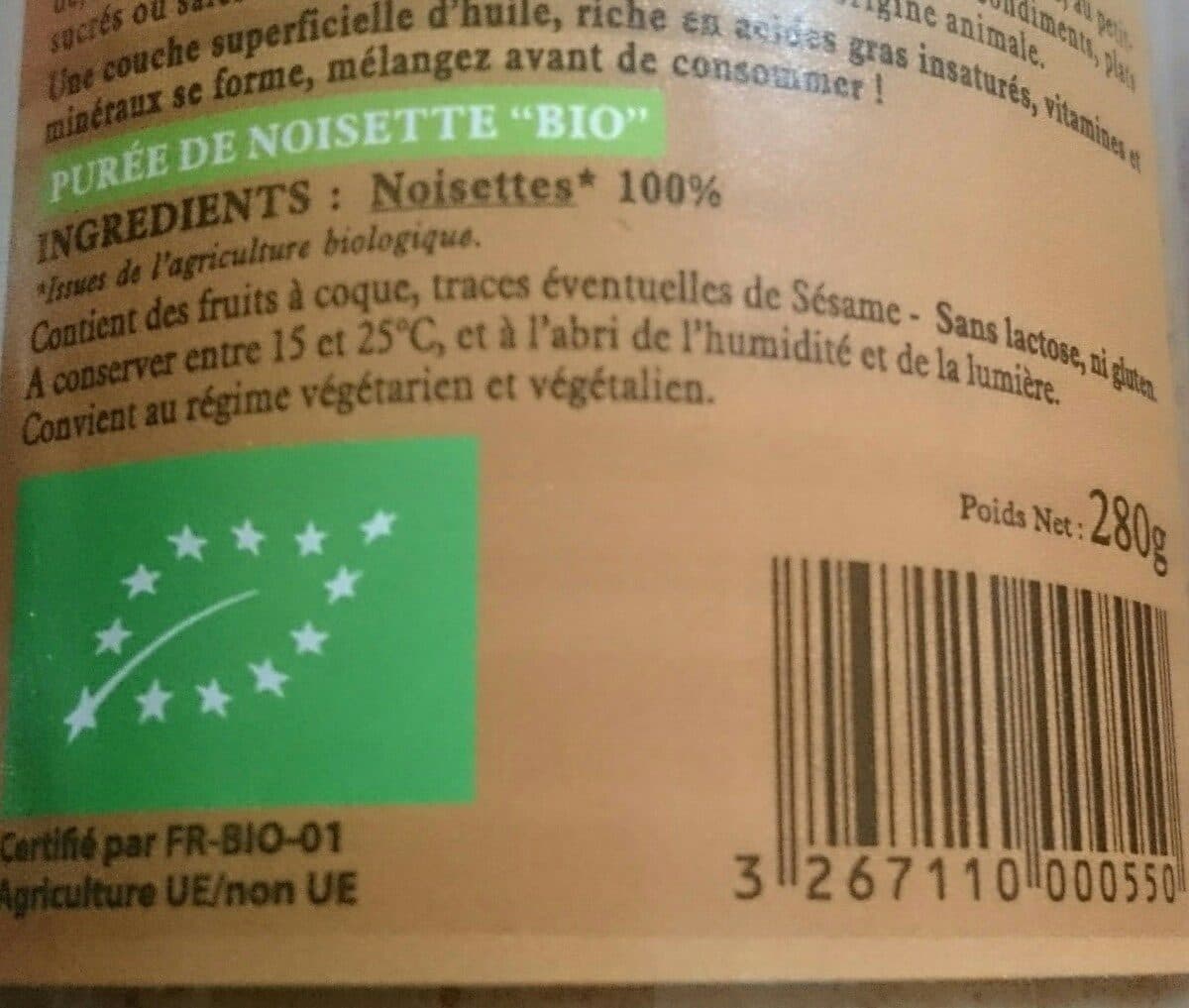 L'Amandaie Purée de noisette packshot
