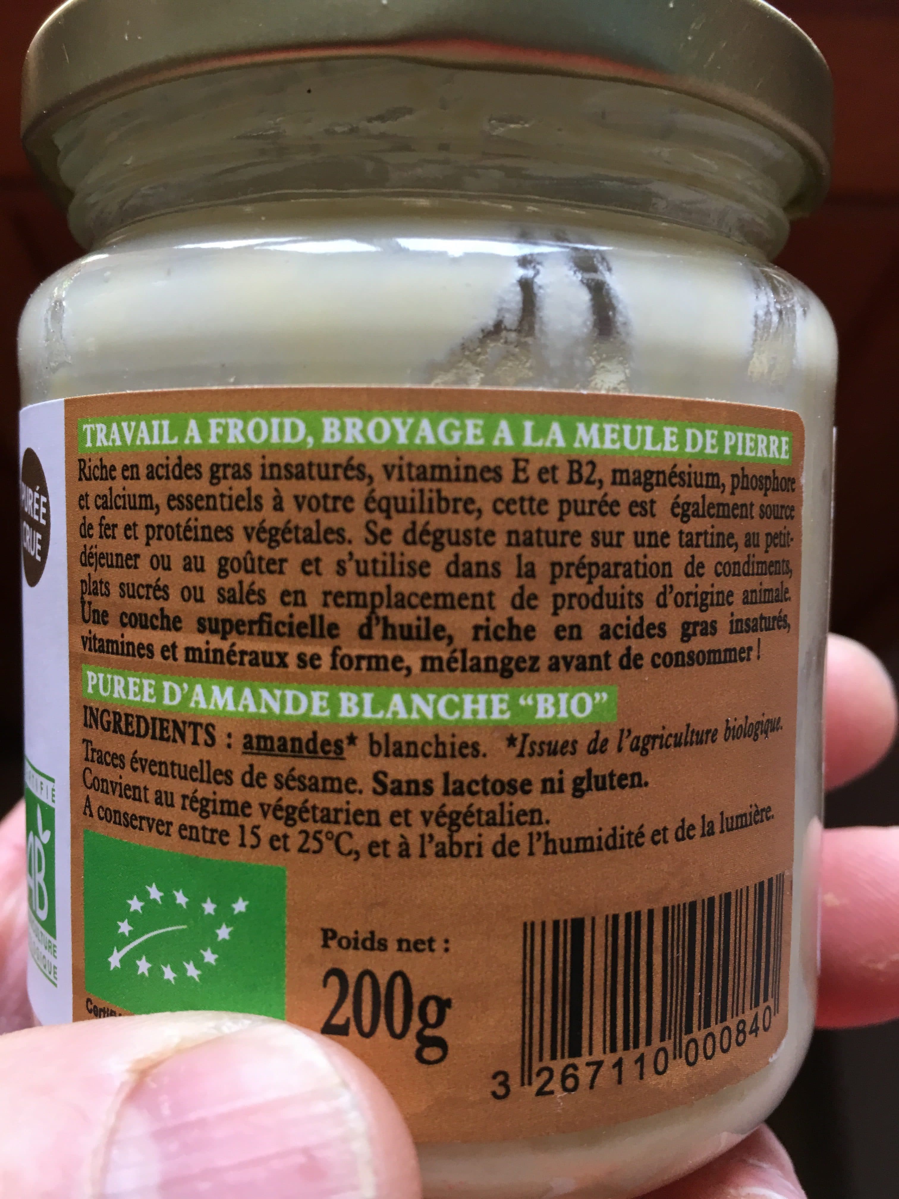 L'amandaie Puree amande blanche packshot