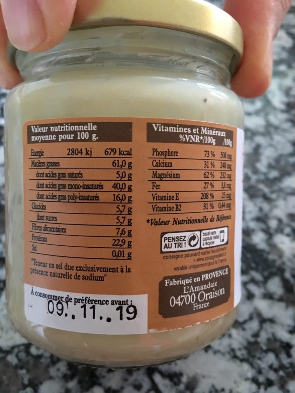 L'amandaie Puree amande blanche packshot