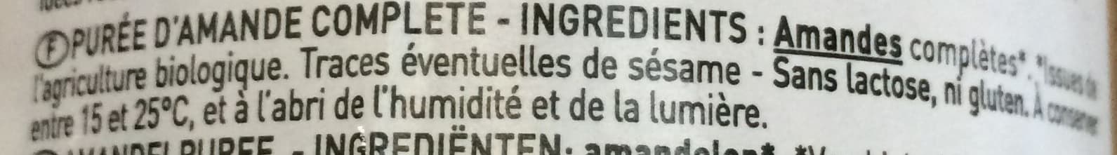Perl amande Purée crue d'amande complète packshot