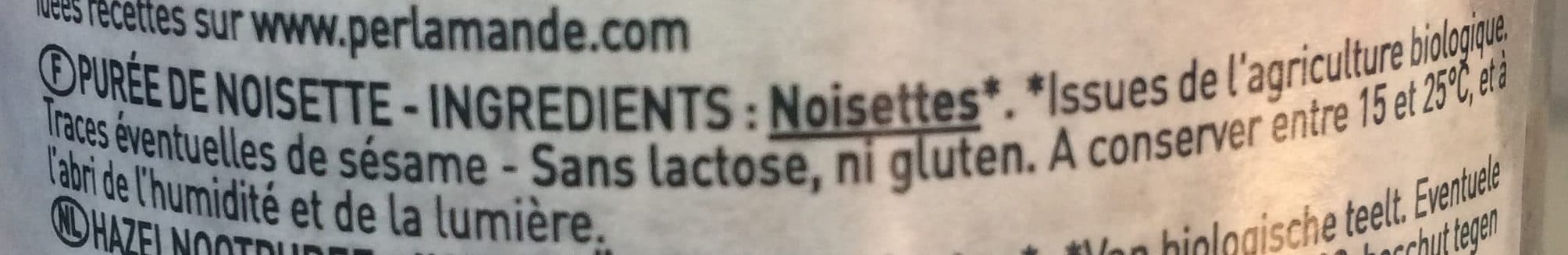Perl' Amande Purée Crue Noisettes packshot