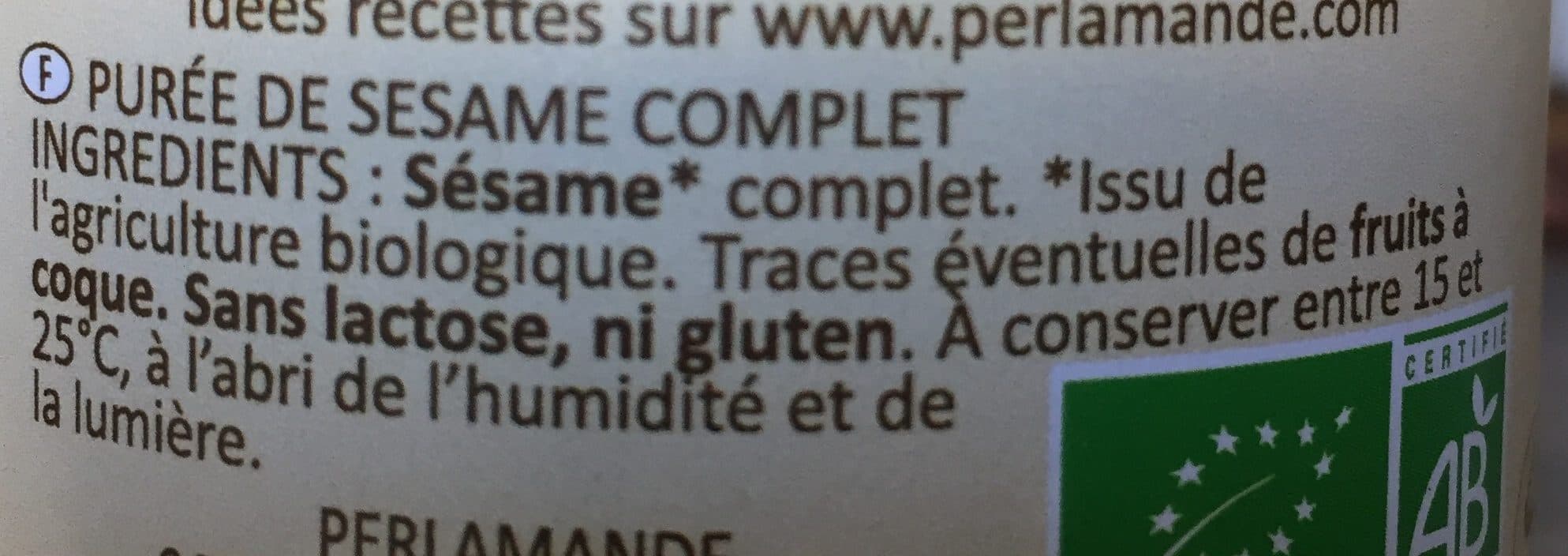 Perl'Amande Purée crue 100% Sésame Complet packshot
