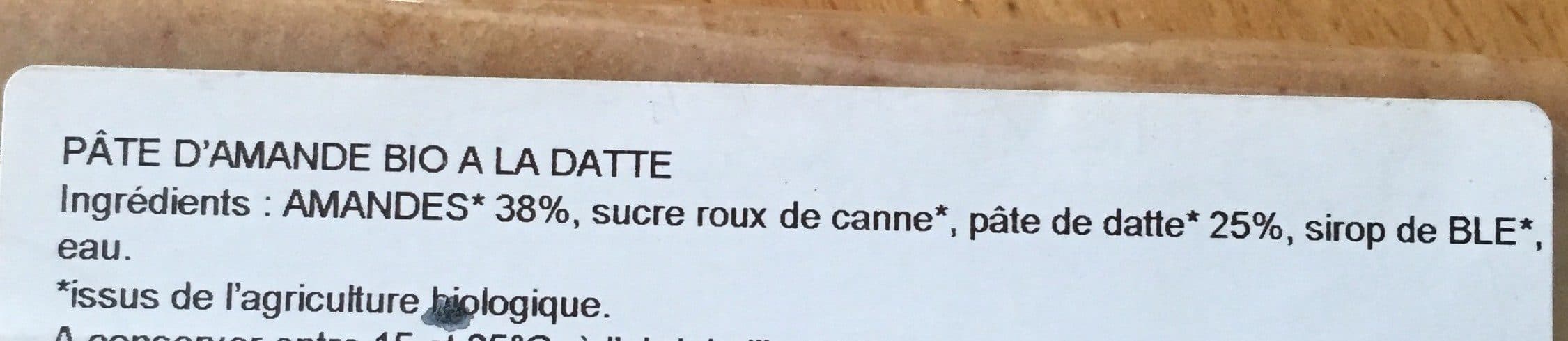 Perl'Amande Pâte d'amande bio à la datte packshot