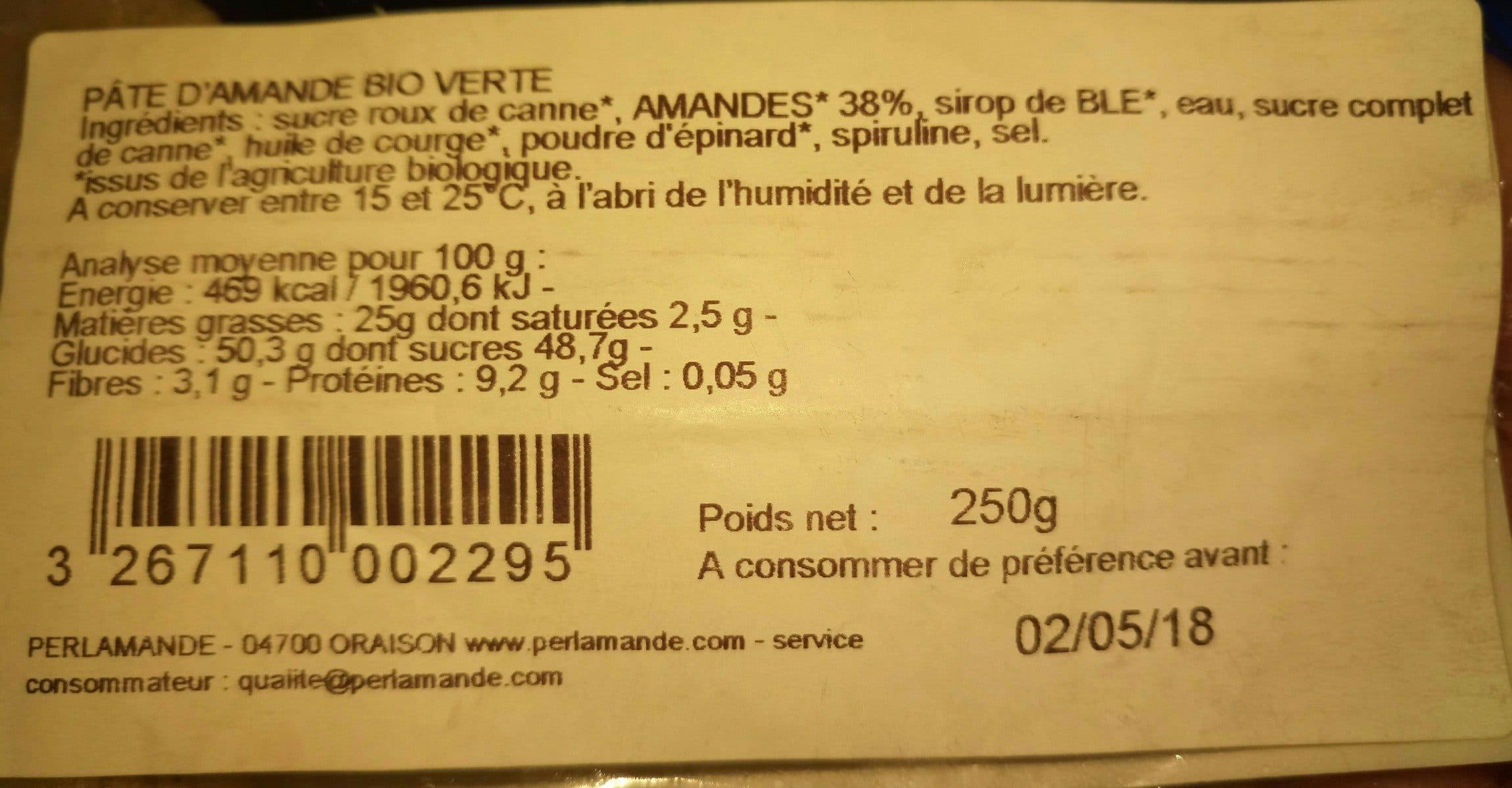 Perl'amande 250G Pate D' Amande Verte packshot