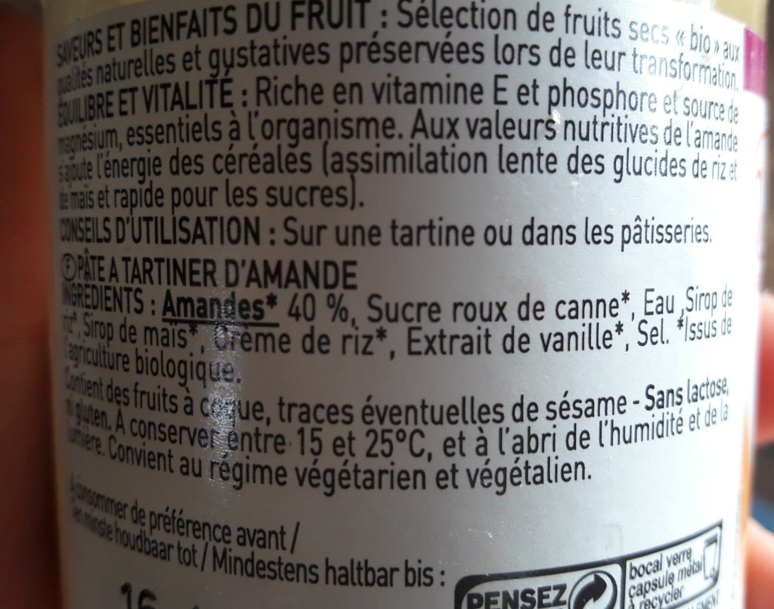 Perl\'Amande Amande à tartiner 300g packshot
