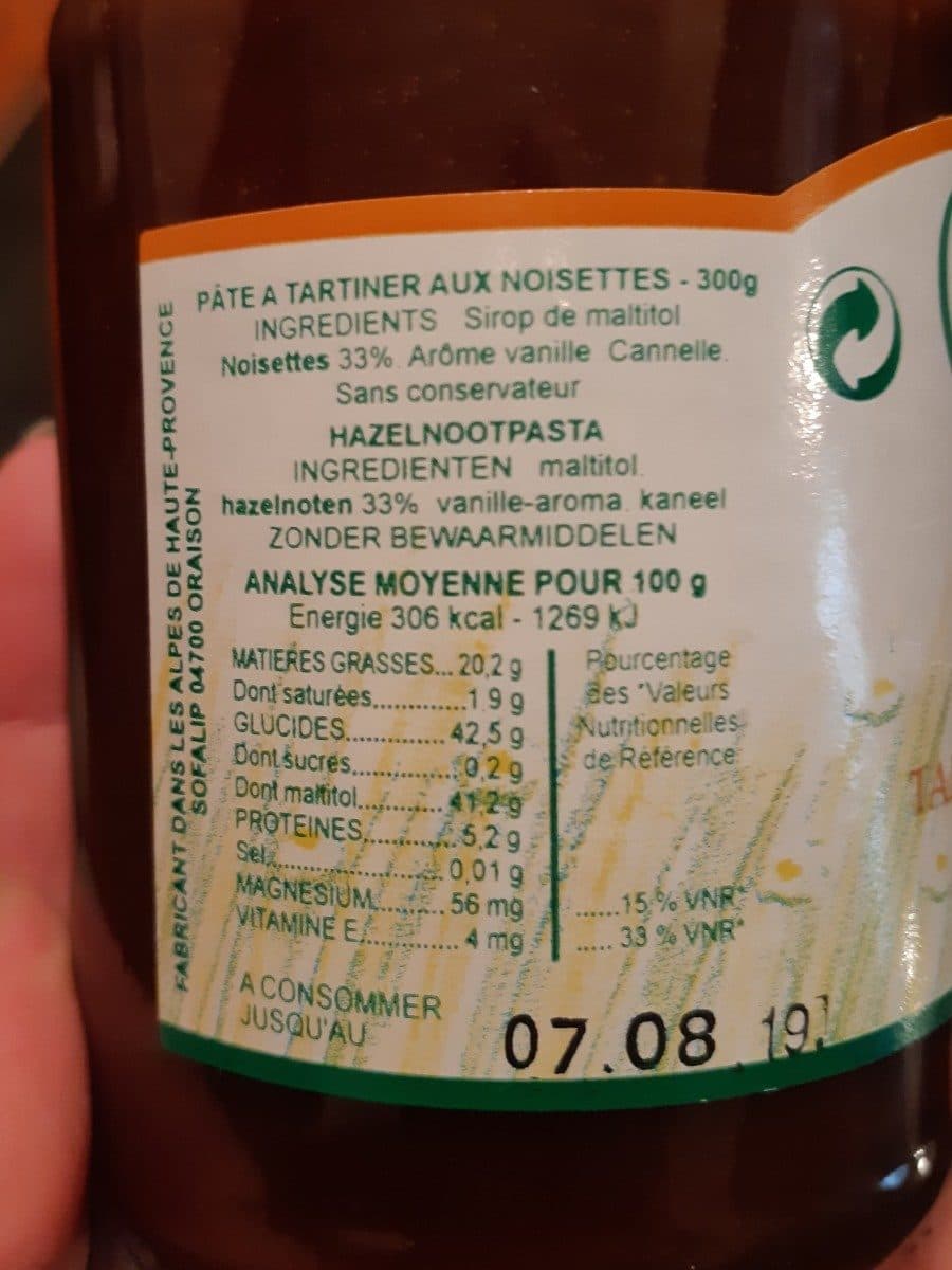 Perl'Amande Noisettes Tartine douce et légère packshot