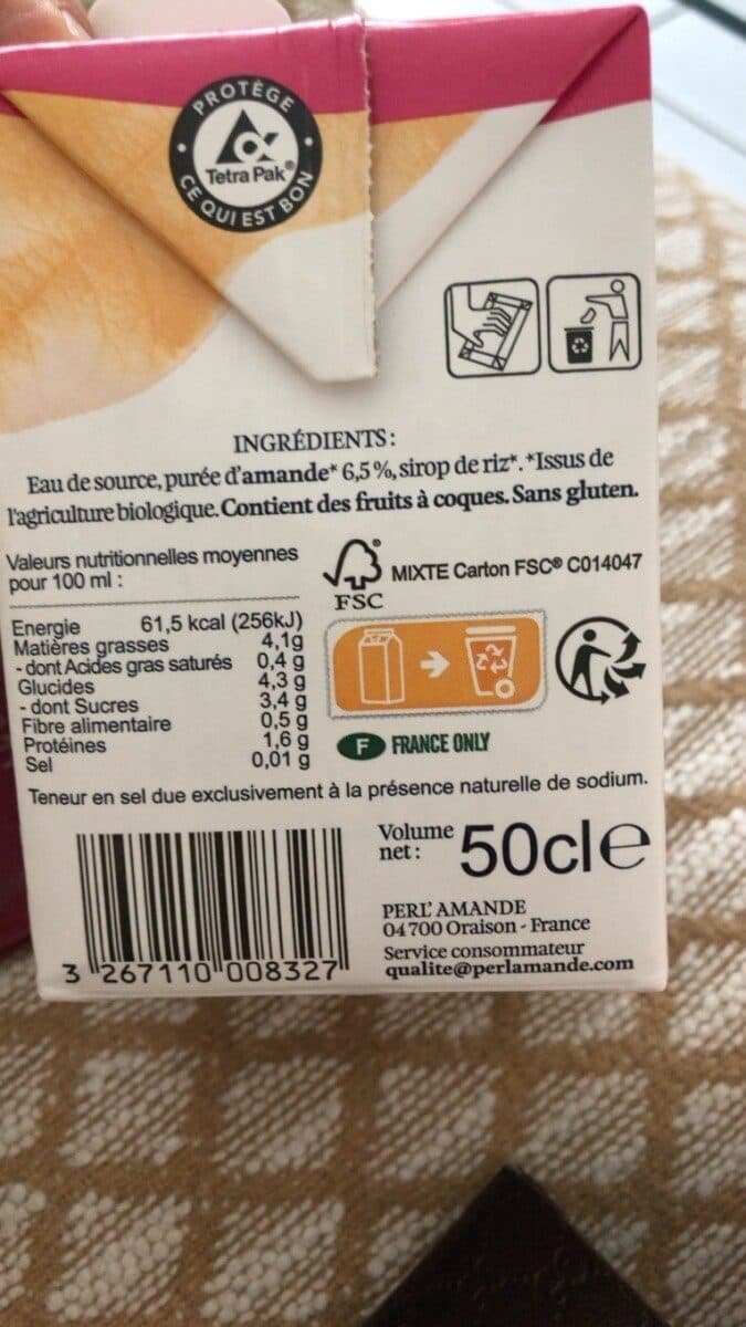 Perl'Amande Lait d'amande packshot