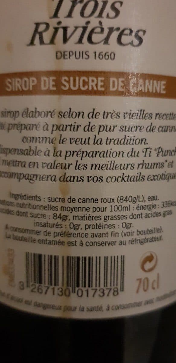 Open Food Facts Sirop de sucre de canne packshot
