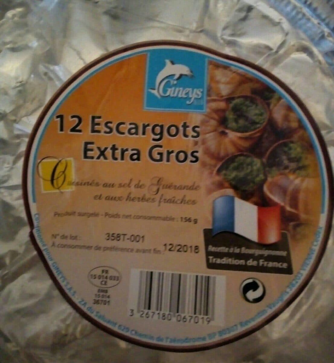 Gineys 12 escargots Extra Gros packshot