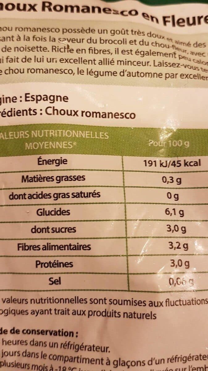 Gineys Choux romanesco en fleurettes packshot
