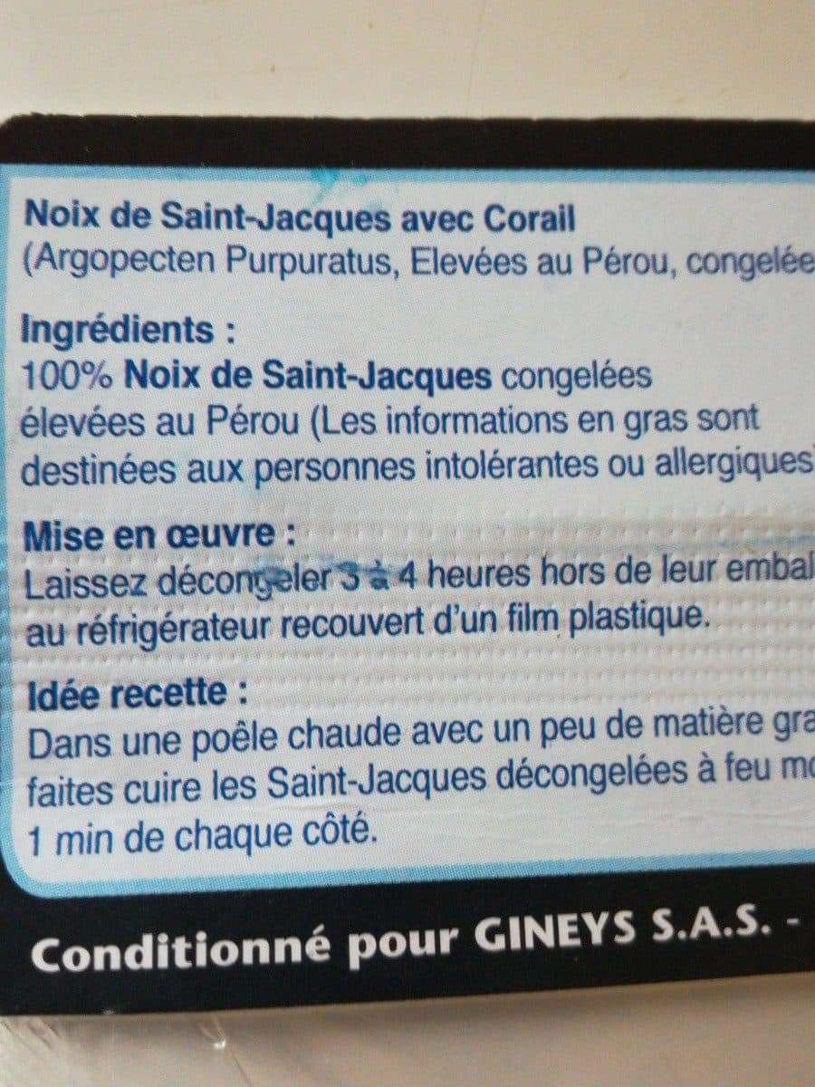 Gineys Noix de saint Jacques avec corail packshot
