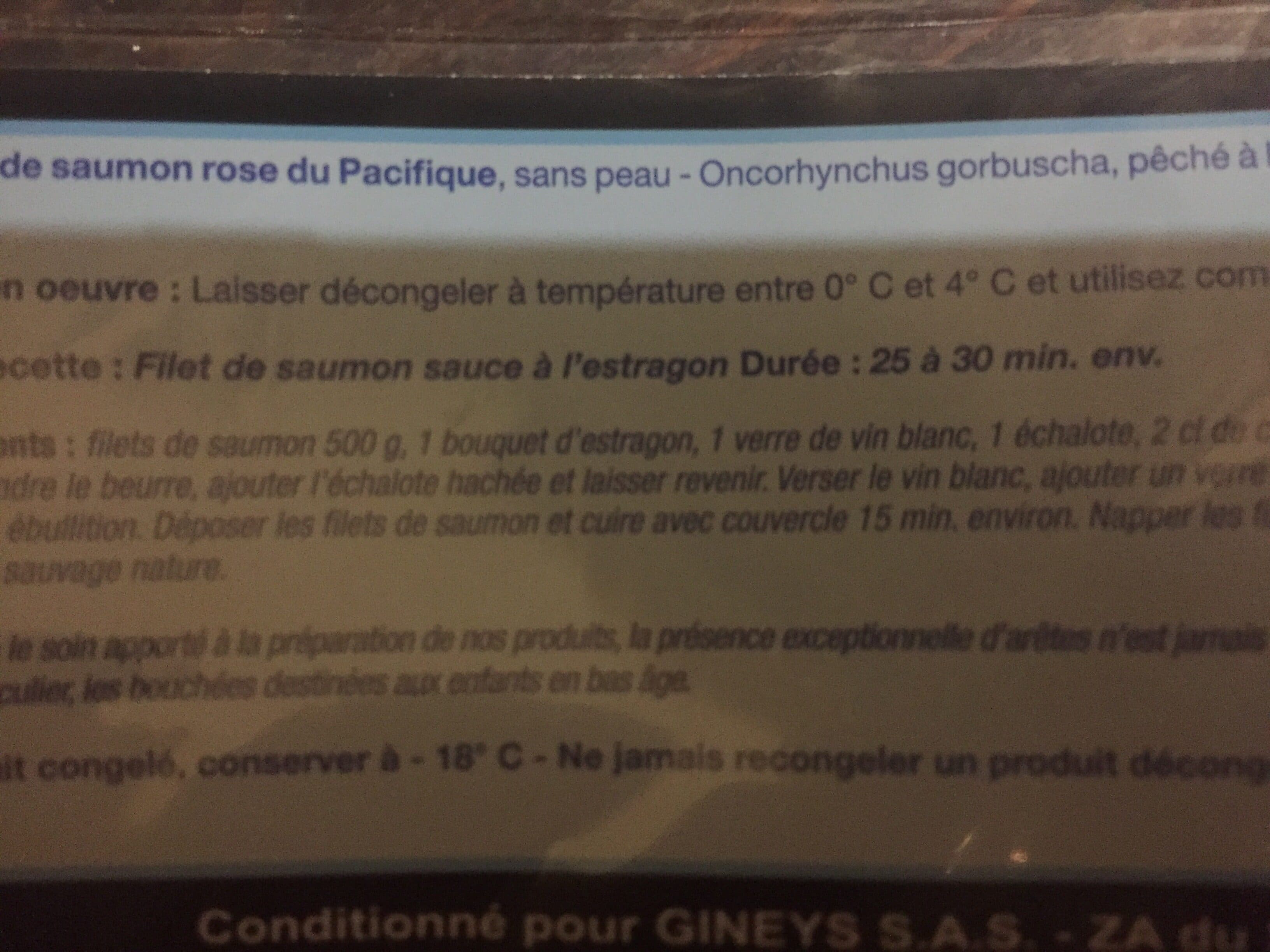 Guneys Filets de saumon rose du pacifique packshot