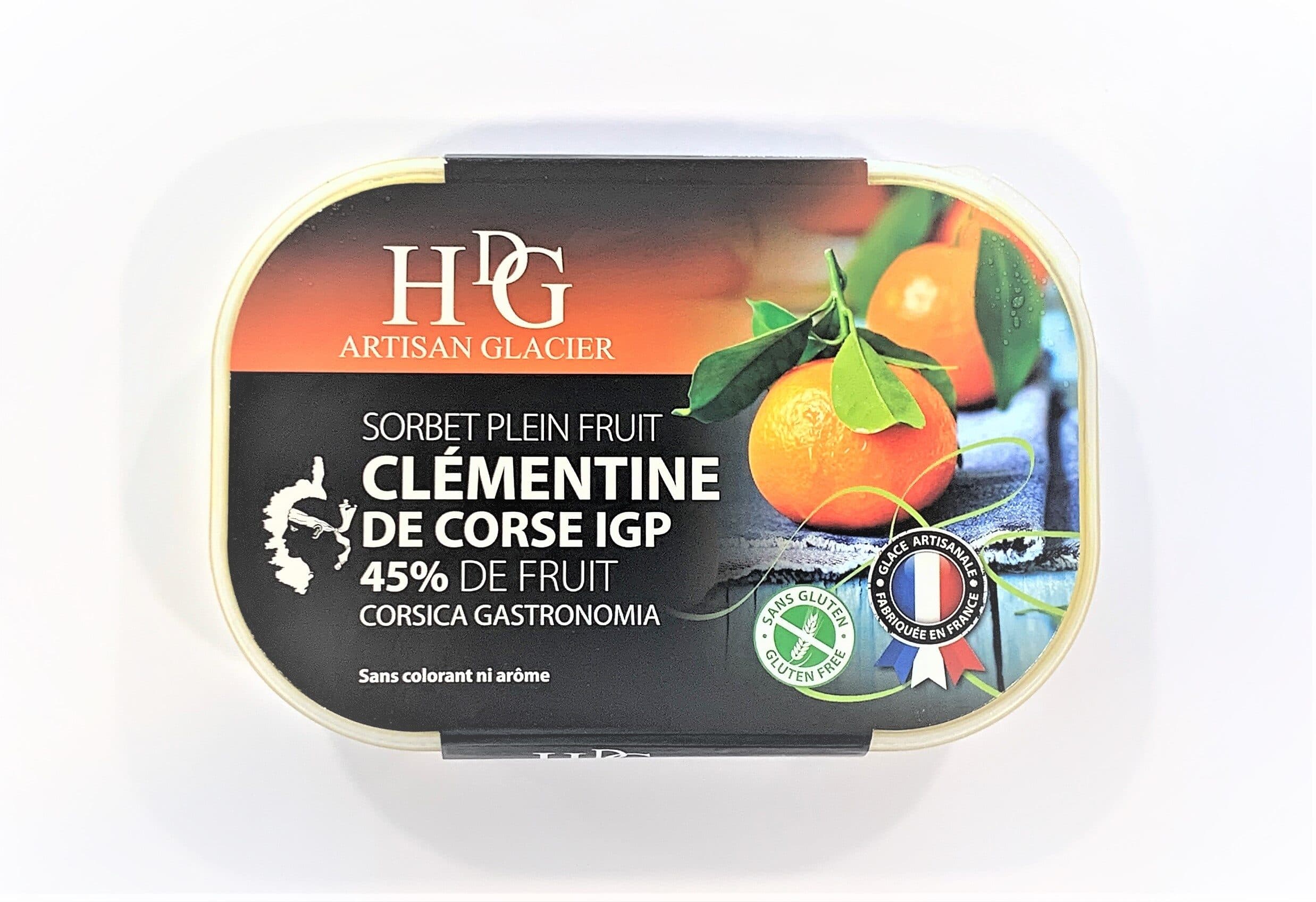 HDG Sorbet plein fruit CLEMENTINE CORSE IGP, 45% de fruit packshot