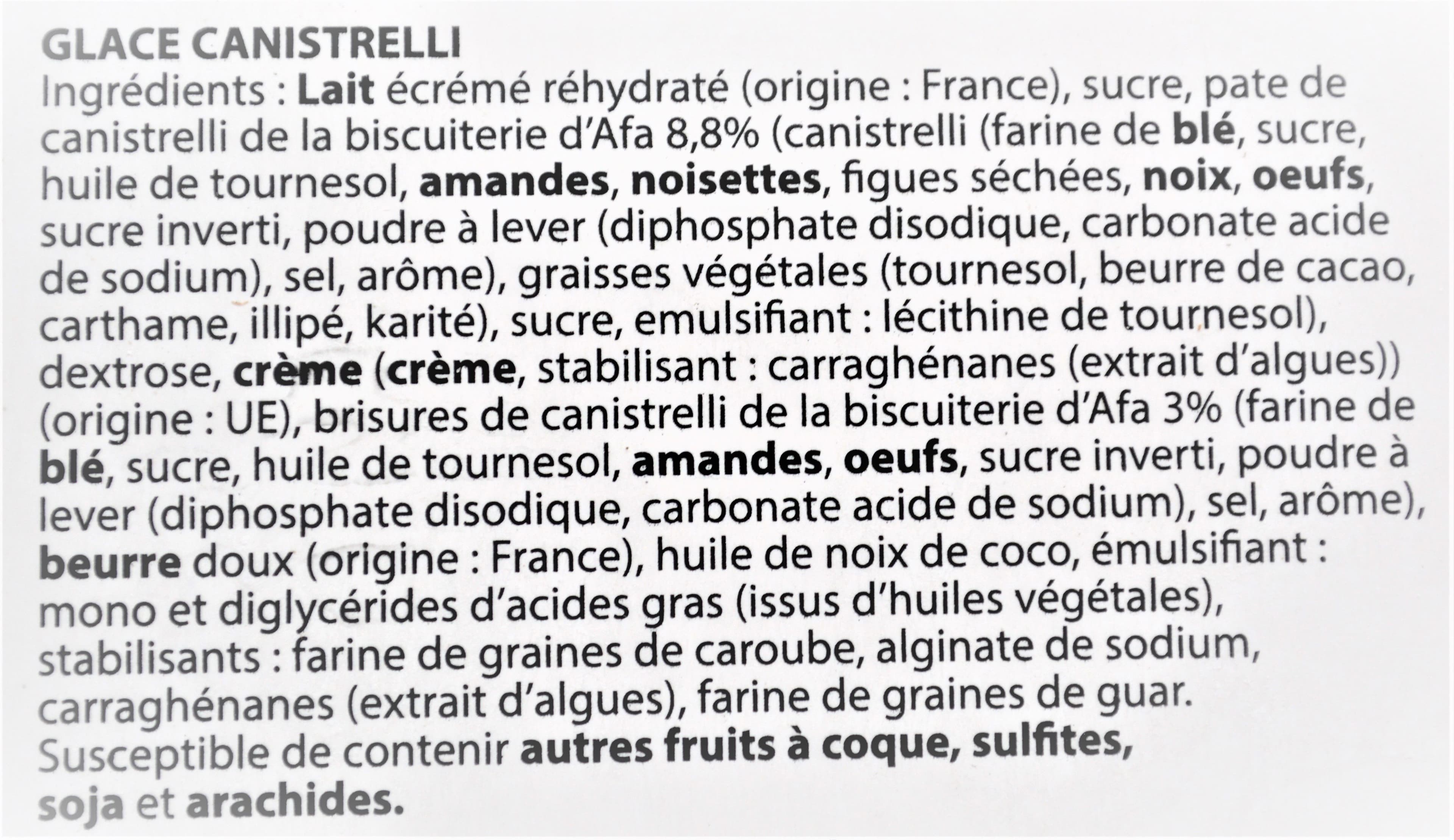 Open Food Facts Glace canistrelli packshot
