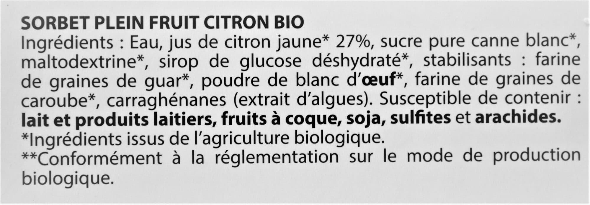 HDG Sorbet Citron BIO packshot