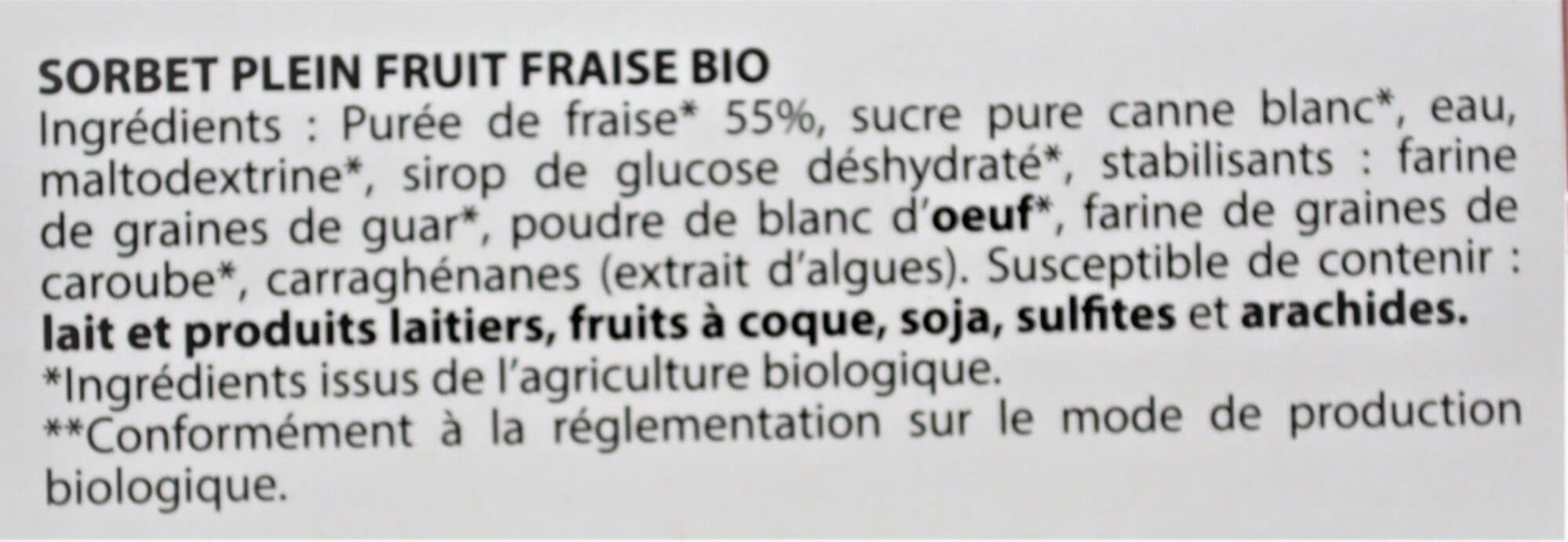 Histoires De Glaces Sorbet Fraise BIO packshot