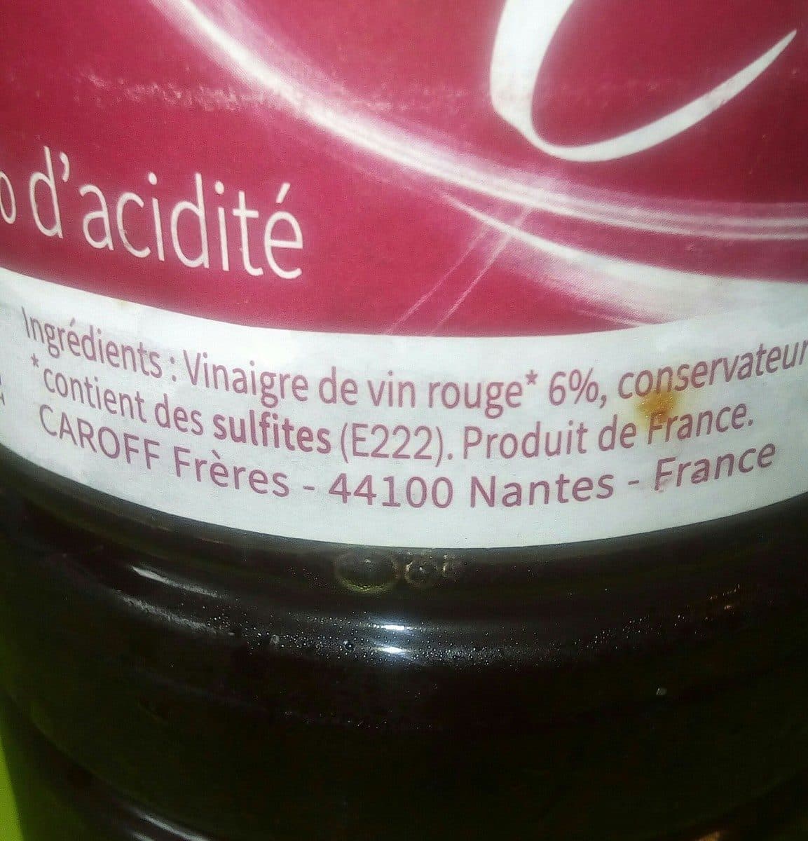 Crudy vinaigre de vin rouge packshot