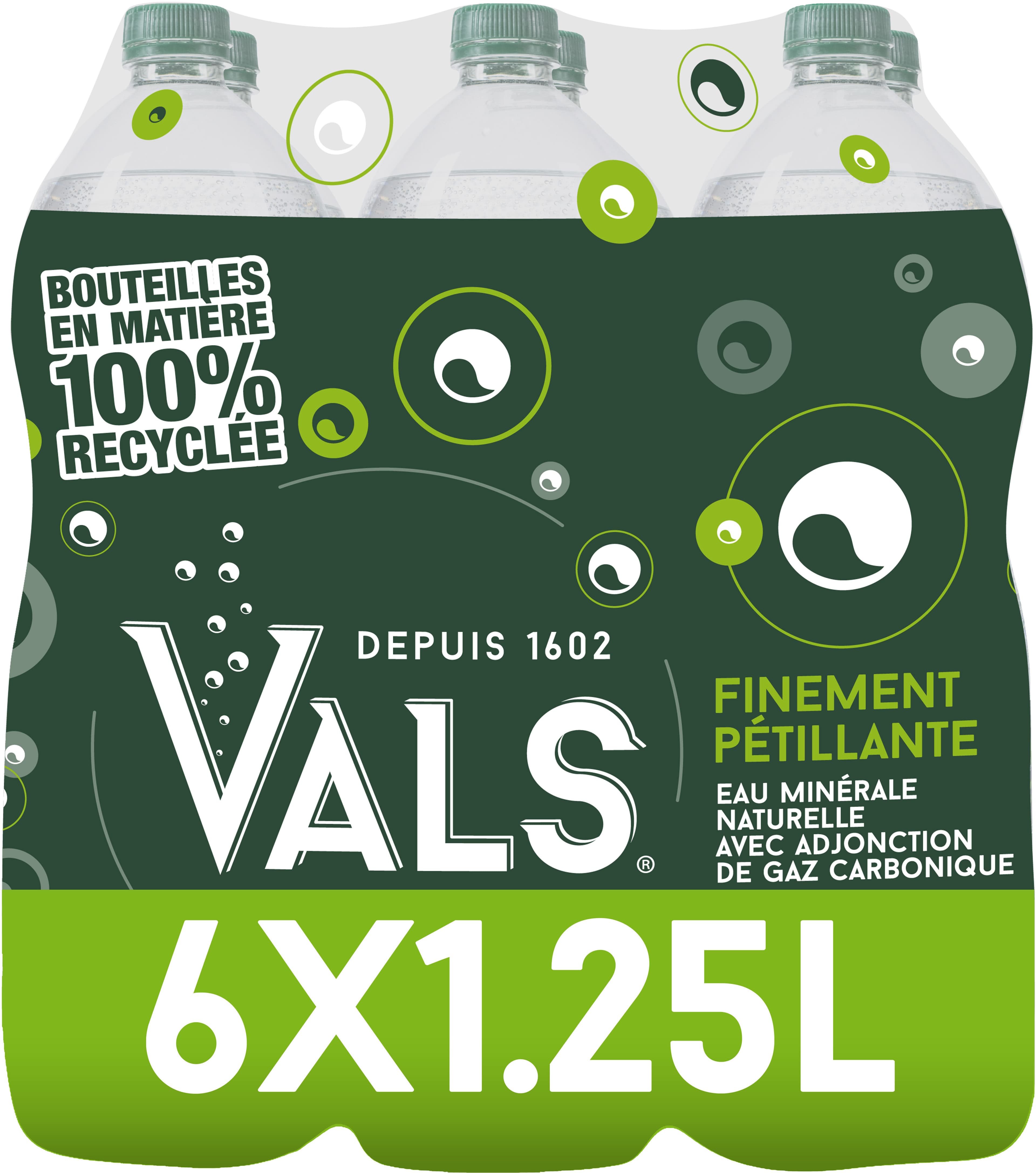 Vals VALS Eau Minérale Naturelle Finement Pétillante 6x1.25L packshot