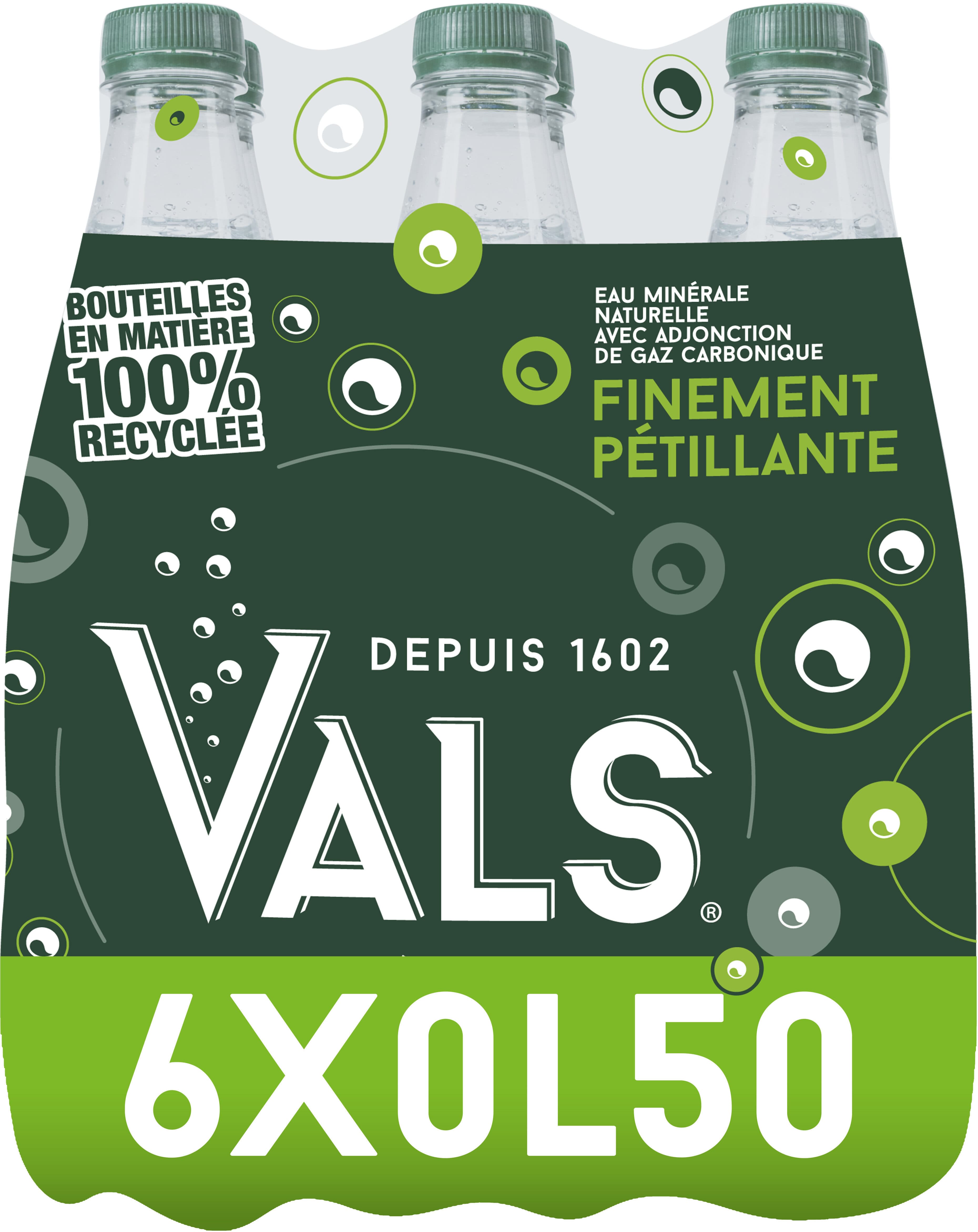 Vals VALS Eau Minérale Naturelle Finement Pétillante 6x50cl packshot