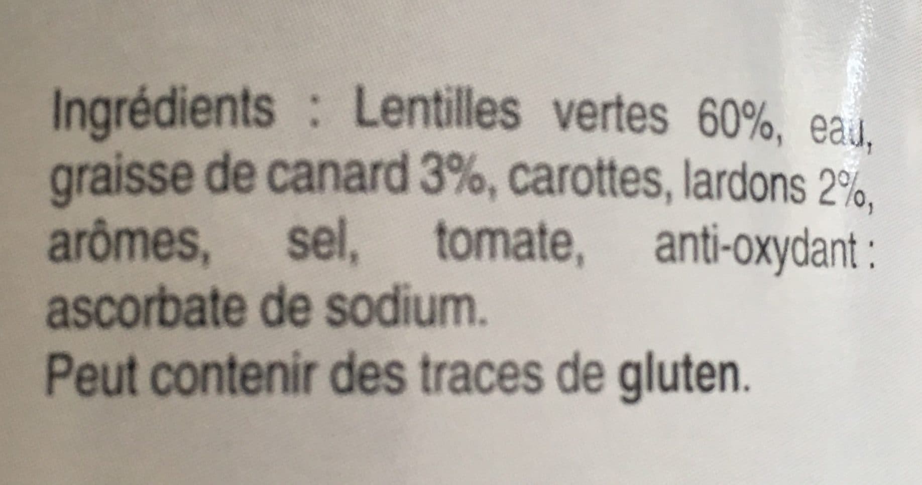 Alain martin Lentilles Cuisinées à La Graisse De Canard Et Petits Lardons packshot
