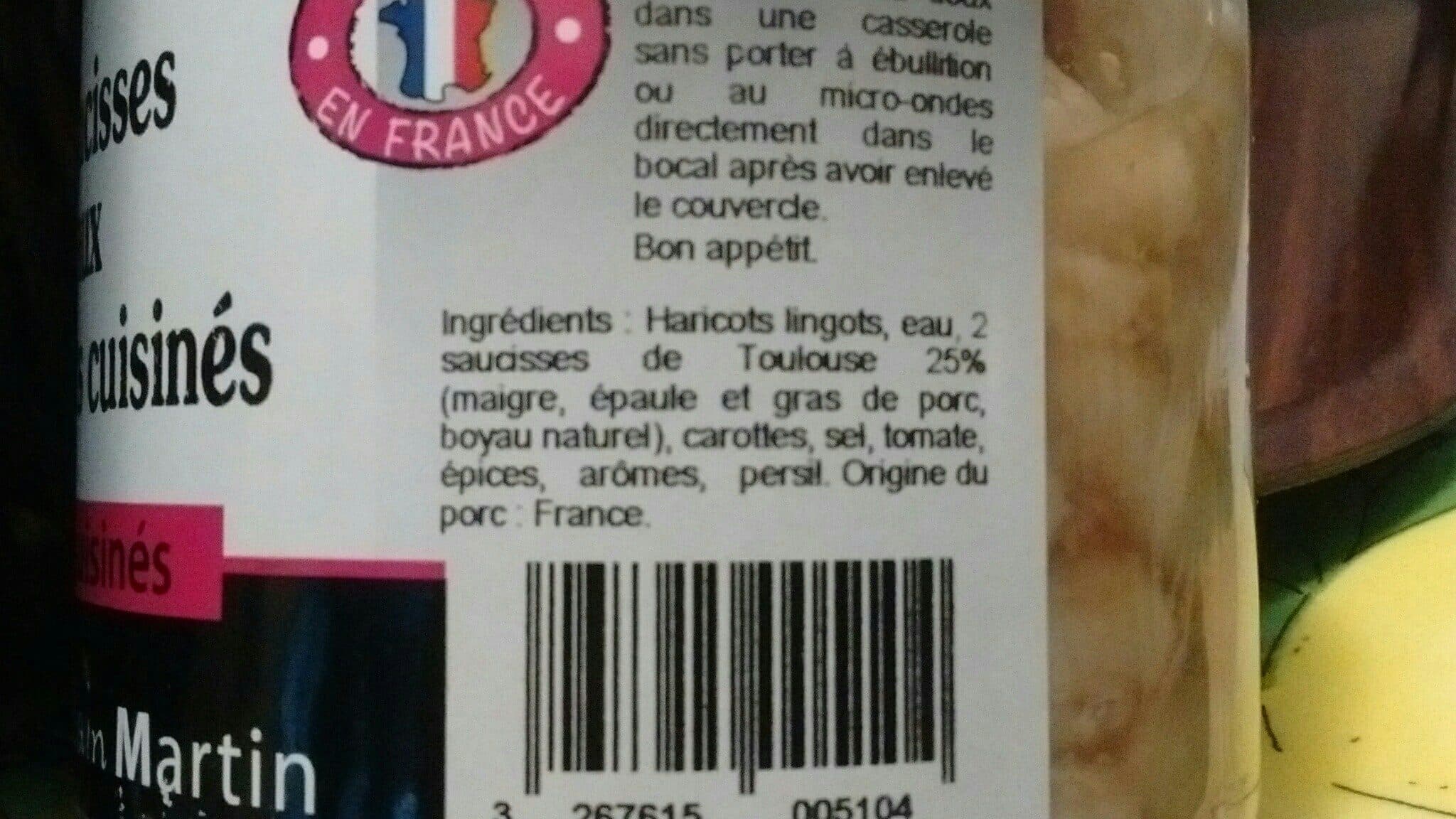 Alain Martin Alain Martin deux saucisses haricots cuisinee packshot