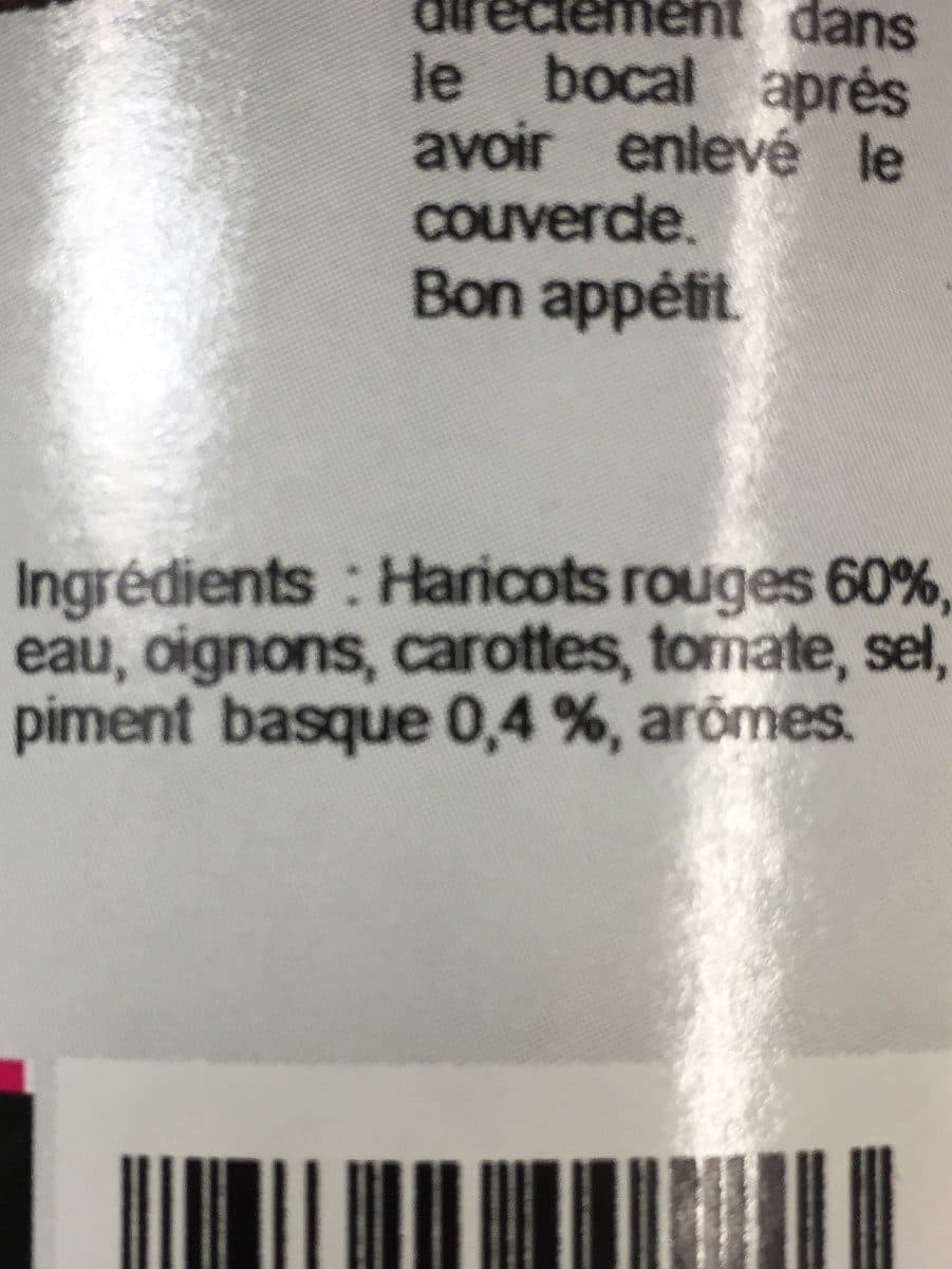 Alain Martin Haricots rouges au piment basque sauce chili packshot