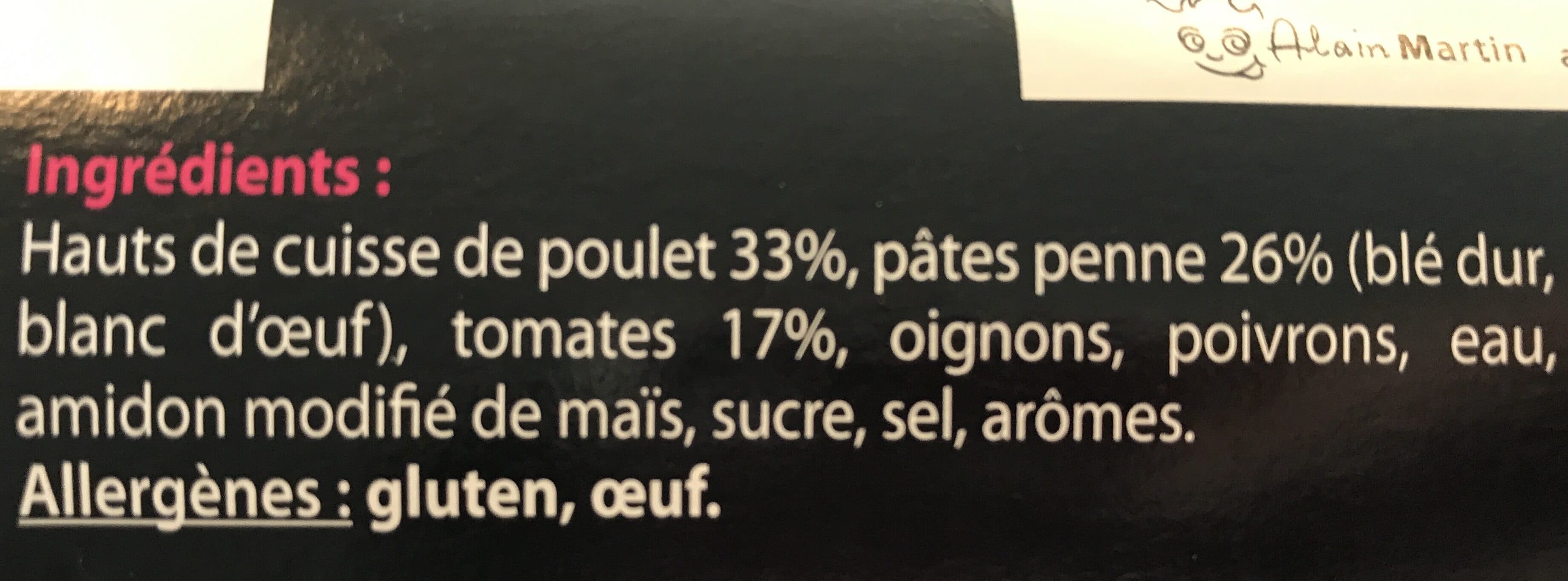 La basquaise Poulet Basquaise et ses Pennes 1 personne packshot