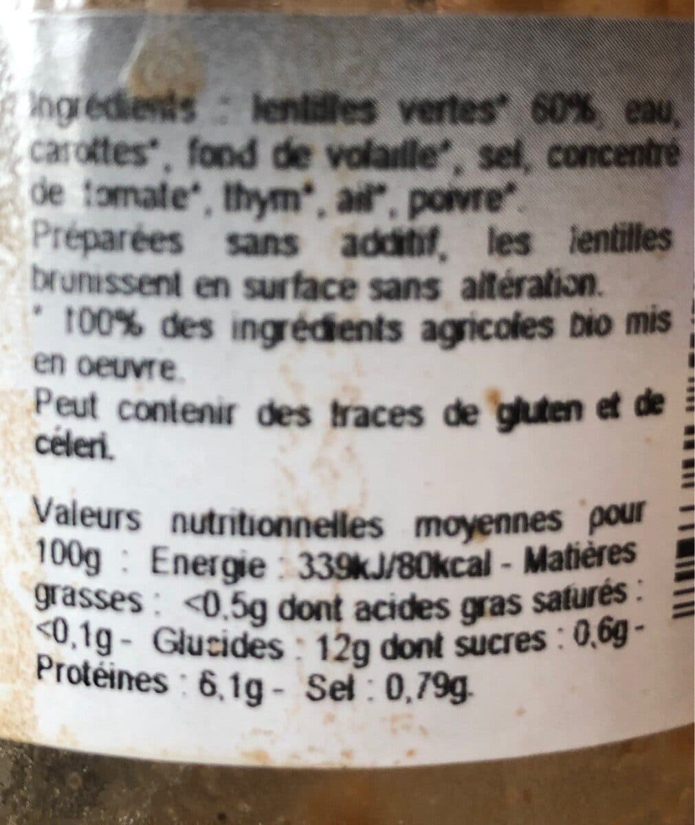 martin bio Lentilles cuisinées à l'ancienne packshot