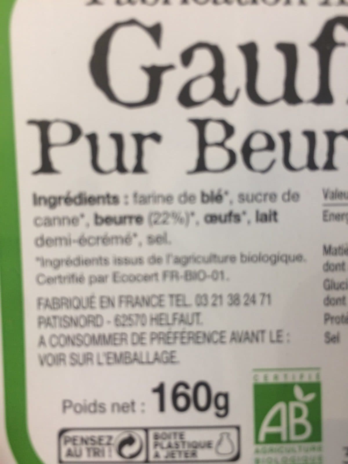 Le chalet des gaufres Gaufres pur beurre bio packshot