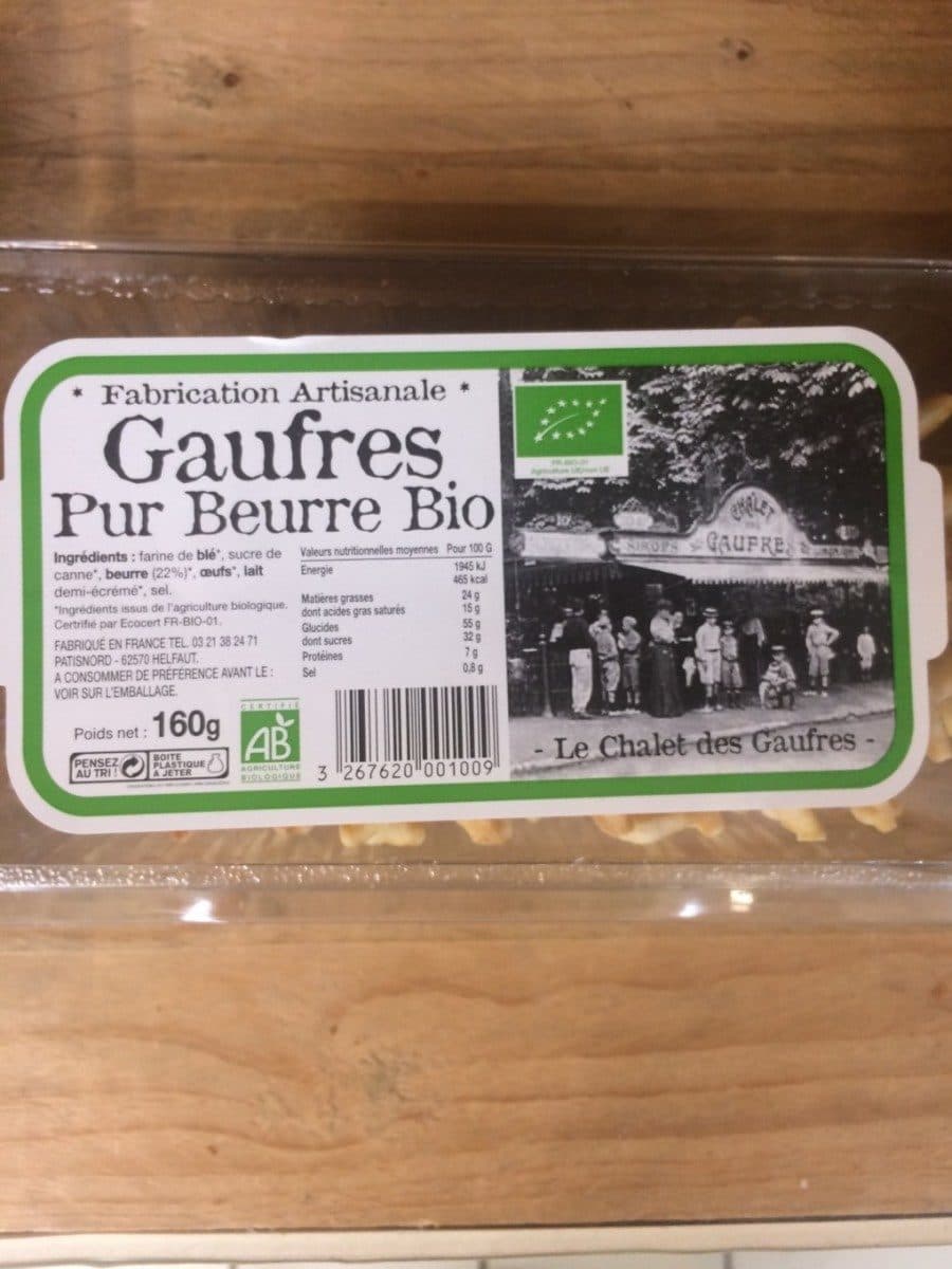 Le chalet des gaufres Gaufres pur beurre bio packshot