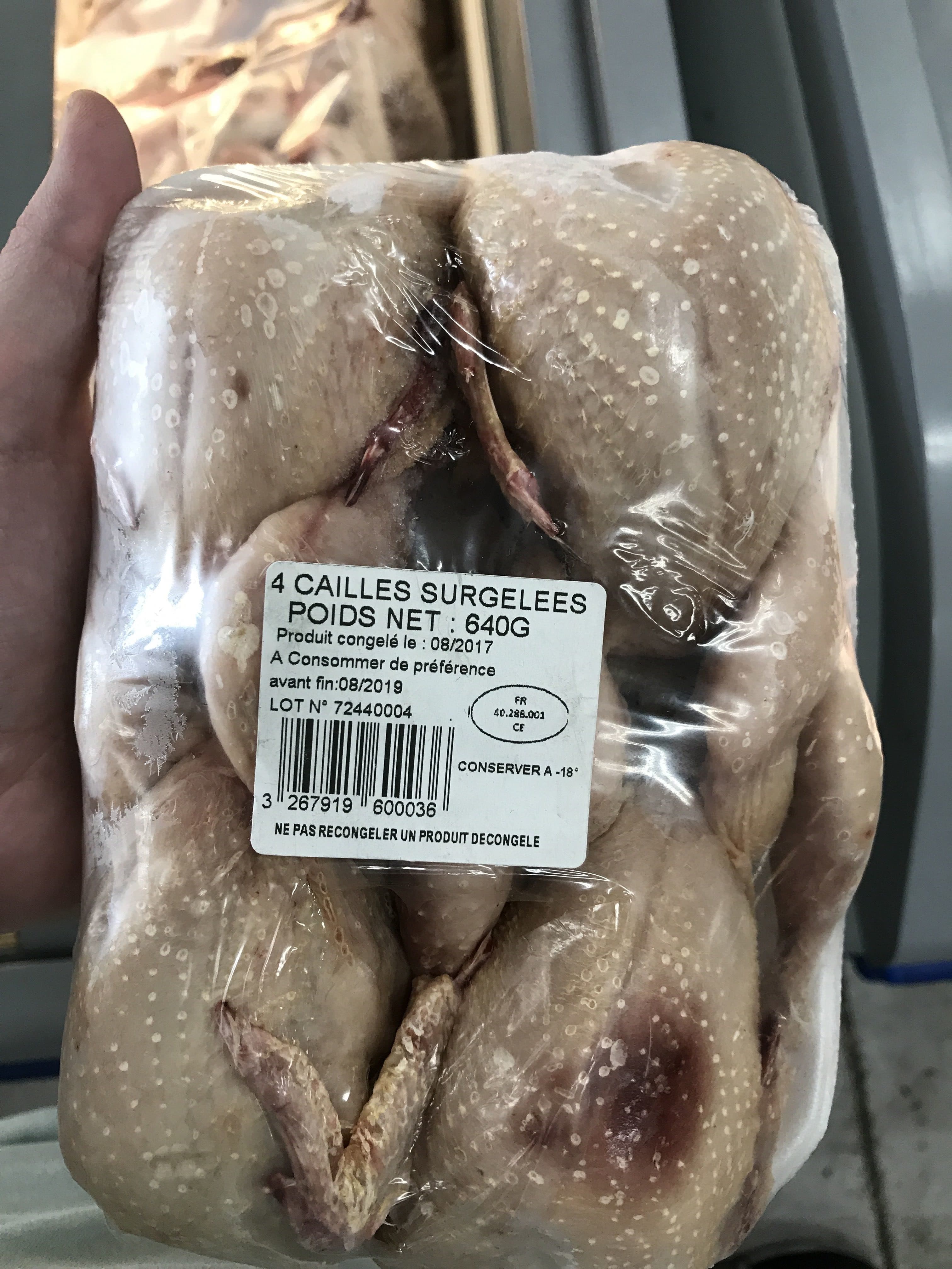 Sans marque 4 Cailles surgelées packshot