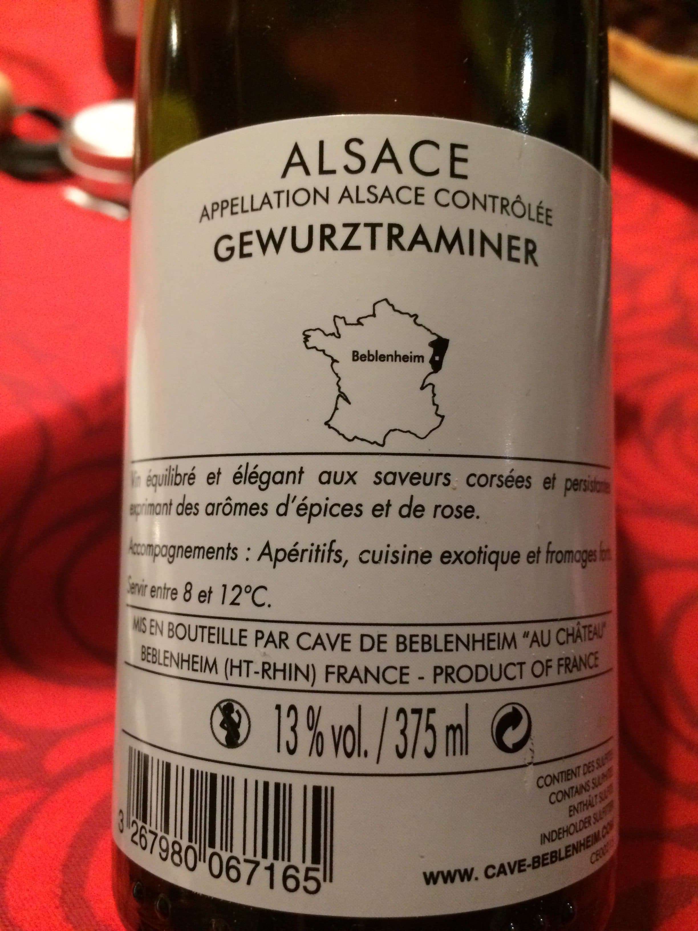 Baron De Hoen Vin blanc AOC d'Alsace Gewurztraminer prestige BARON DE HOEN packshot