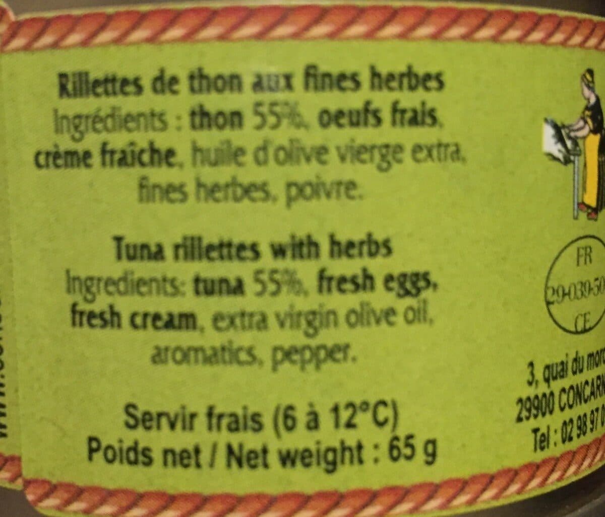Conserverie Courtin Rillettes de thon aux fines herbes packshot