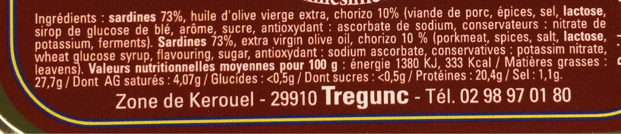 Conserverie Courtin Sardines au Chorizo packshot