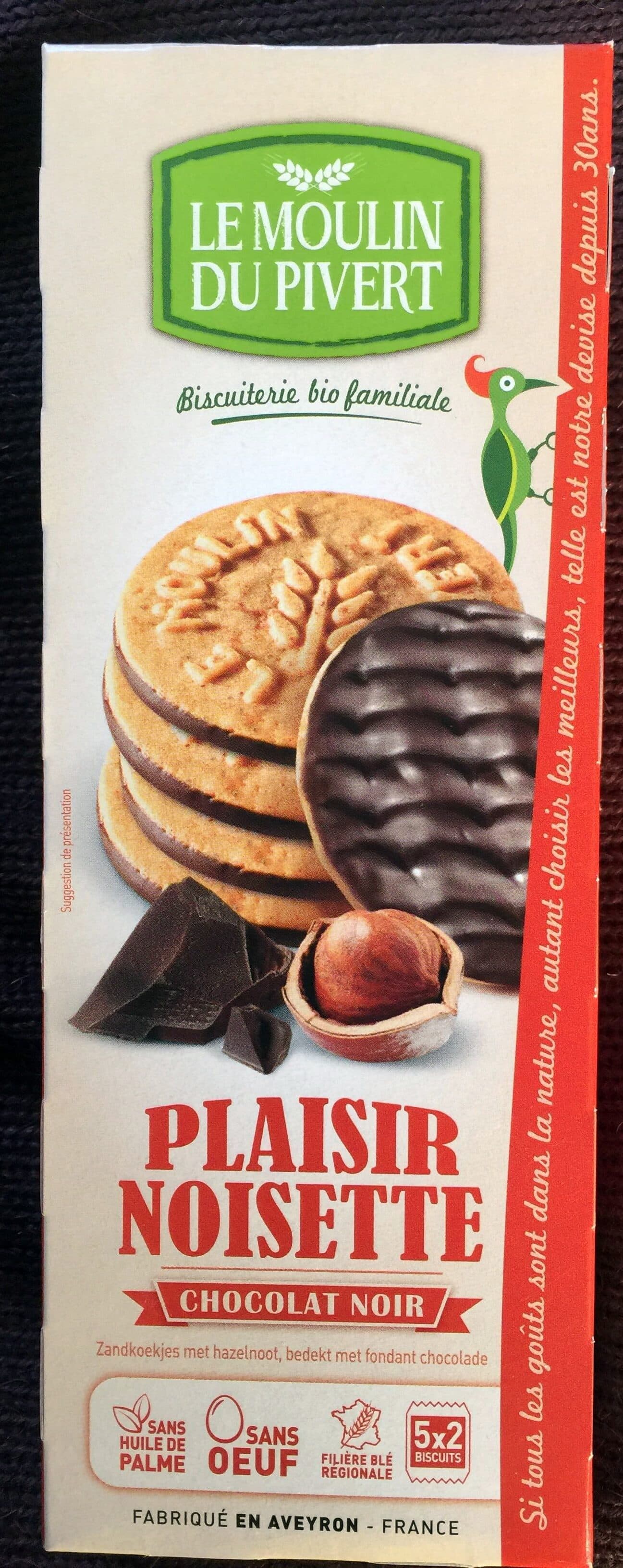 Le Moulin du Pivert Plaisir noisette chocolat noir packshot
