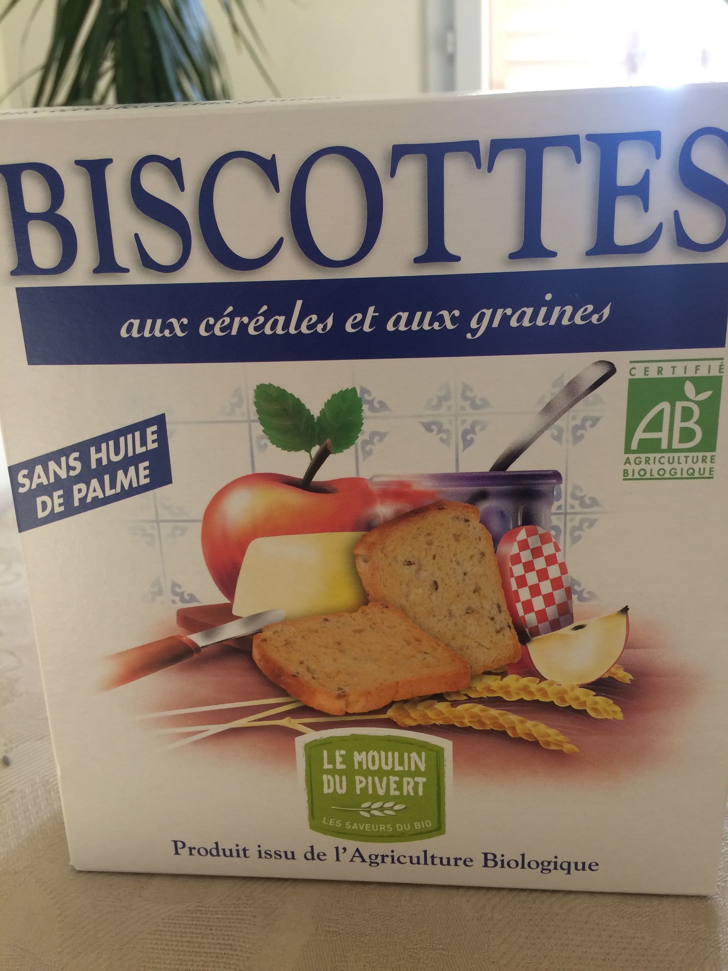 Le moulin du pivert Biscottes Aux Céréales Et Aux Graines Bio & Vegan packshot