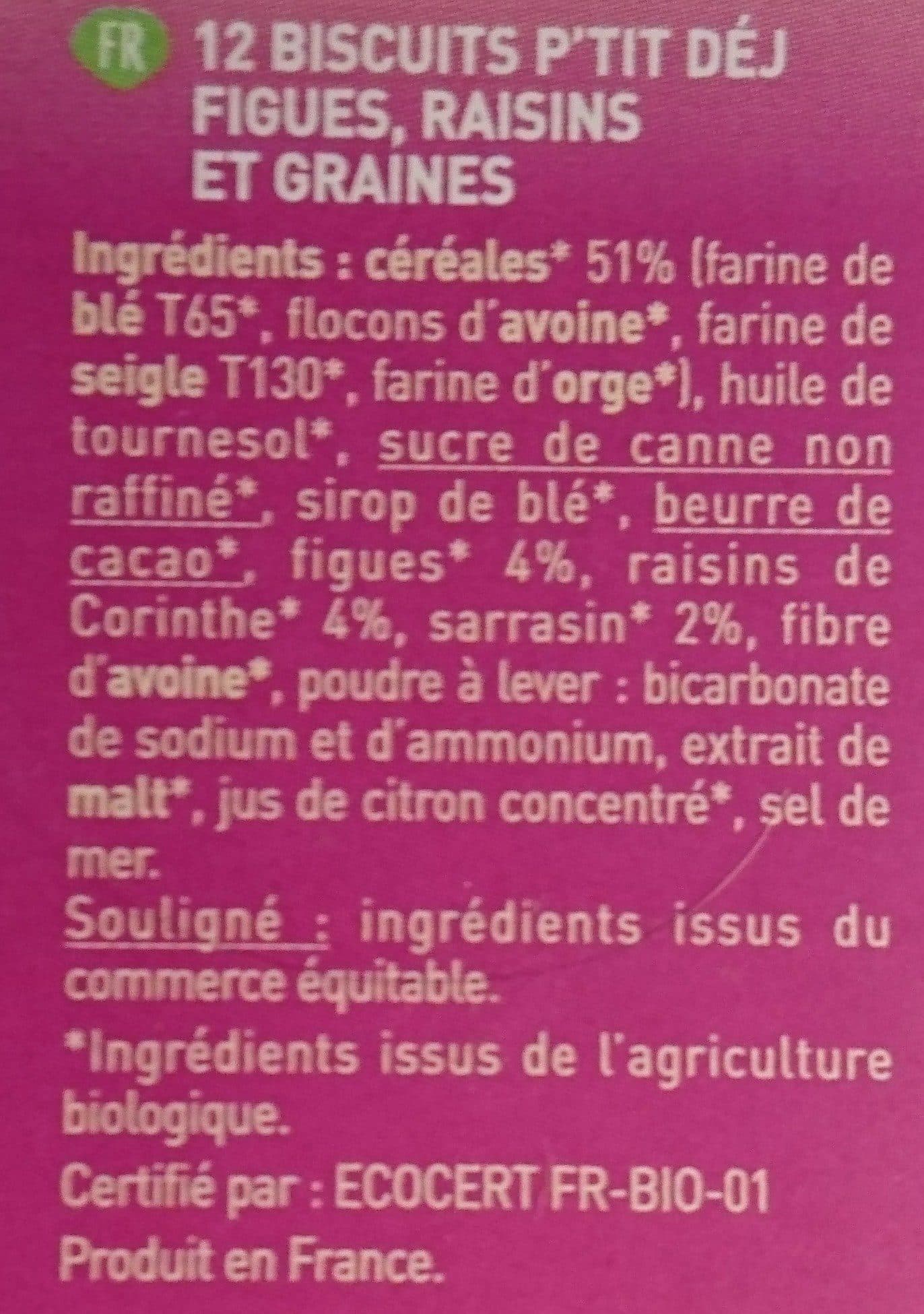 Moulin Du Pivert Biscuit Petit Dej Figue, Raisin, Graines packshot