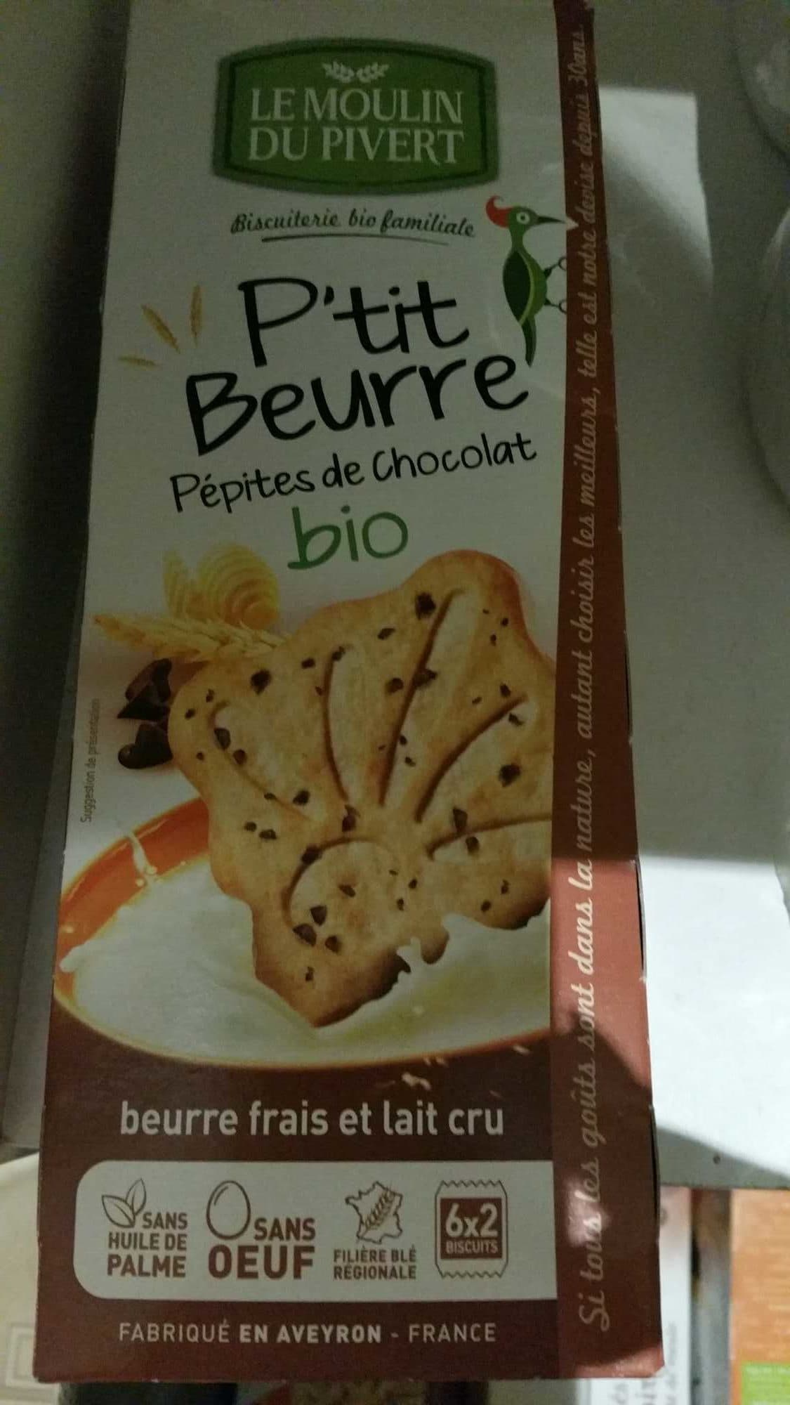 Le moulin du pivert P'tit Beurre au pépites de chocolat bio packshot