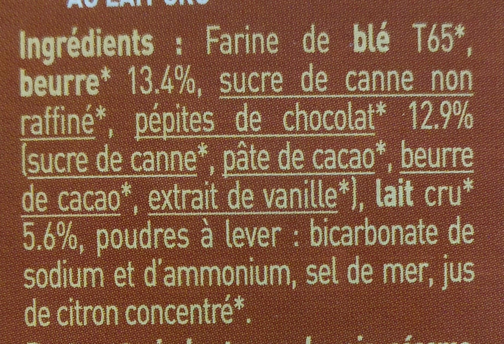 Le moulin du pivert P'tit Beurre au pépites de chocolat bio packshot
