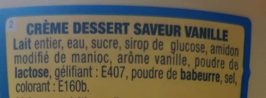 Val Du Retz Creme Dessert Saveur Vanille packshot