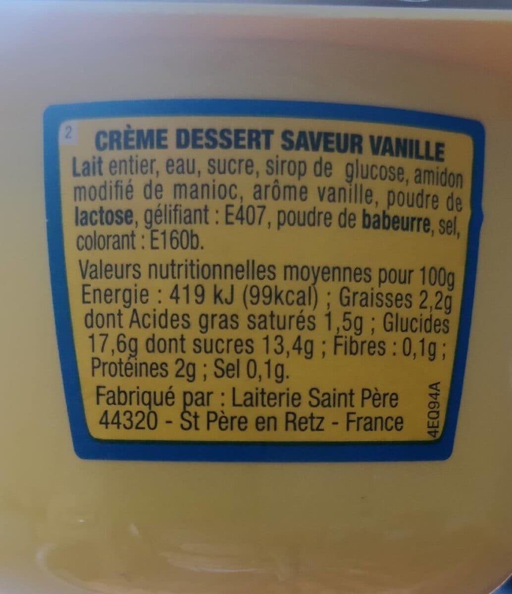 Val Du Retz Creme Dessert Saveur Vanille packshot