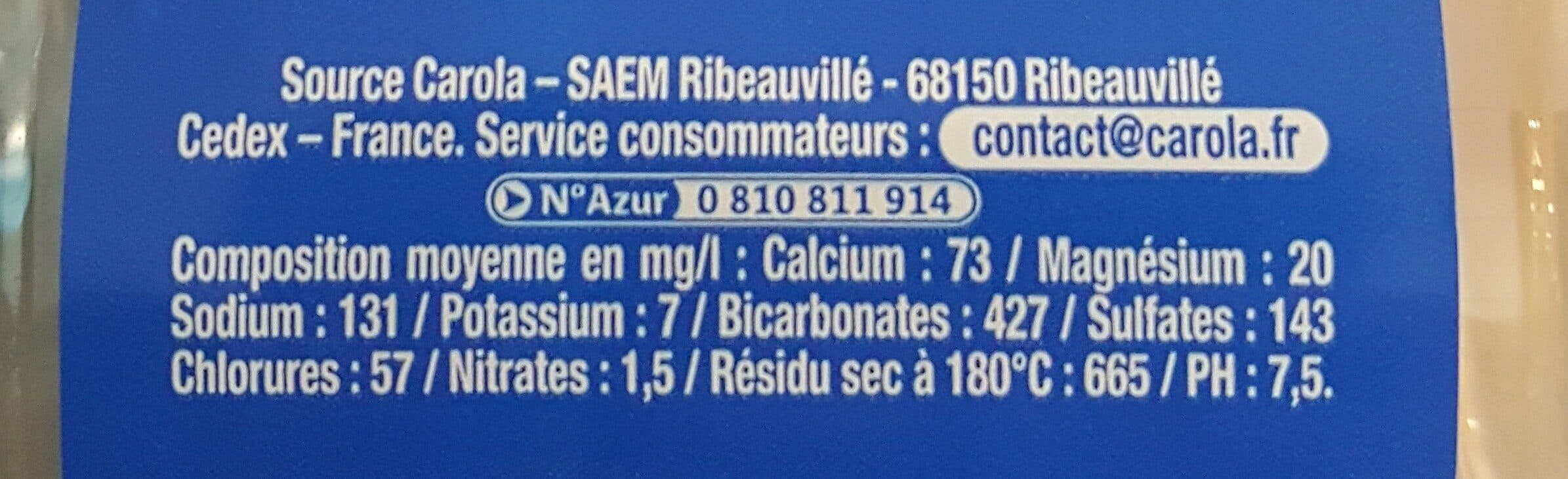 Carola Eau de source d'Alsace packshot