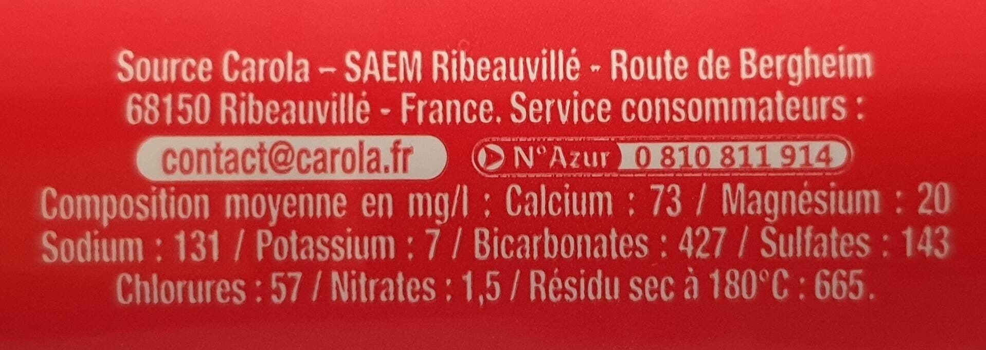 Carola Eau de source fortement gazeuse packshot